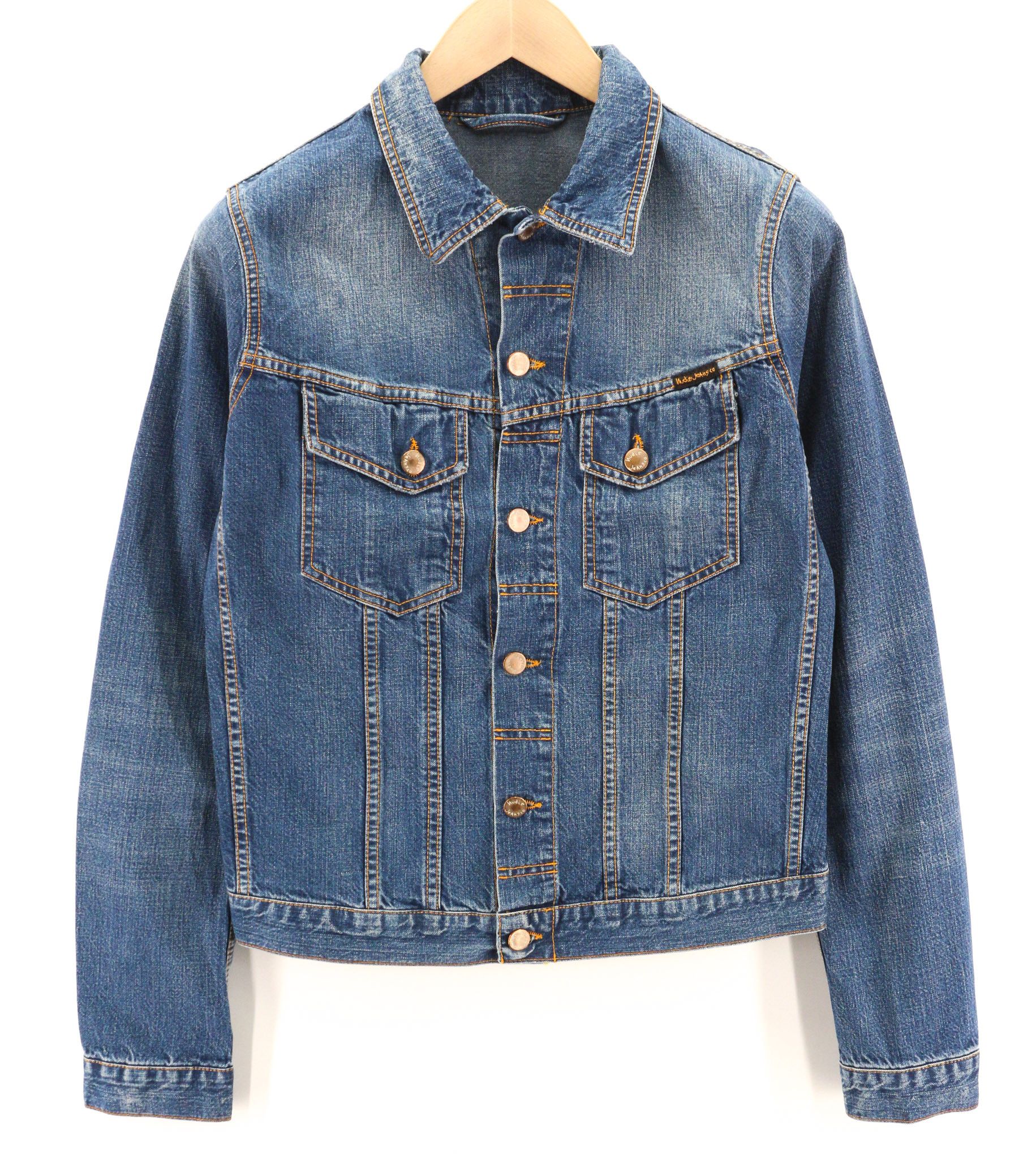 Nudie Jeans TERRY WORN IN S Blue Cotton Denim Faded Jacket 80776 Size US S / EU 44-46 / 1 - 1 Thumbnail