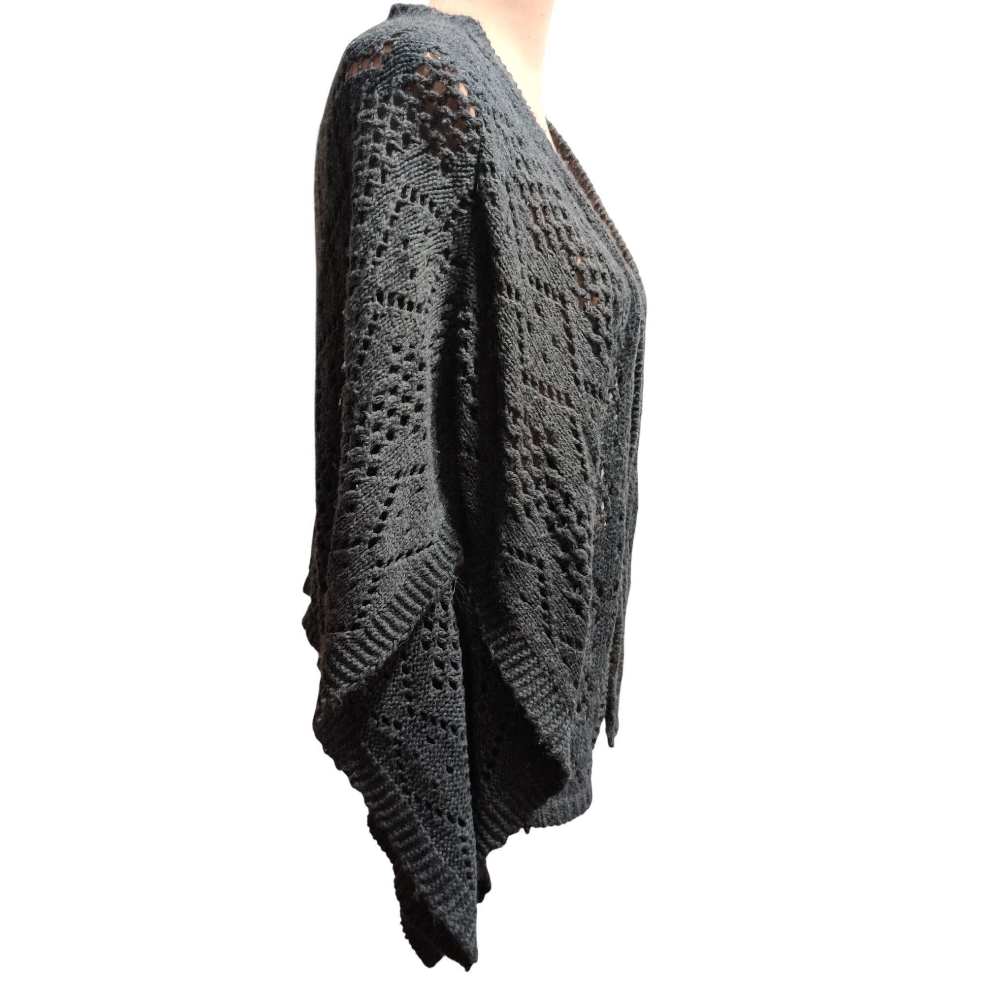 Other Say What One Size Charcoal Gray Open Knit Cardigan Cottageco Size ONE SIZE - 3 Thumbnail