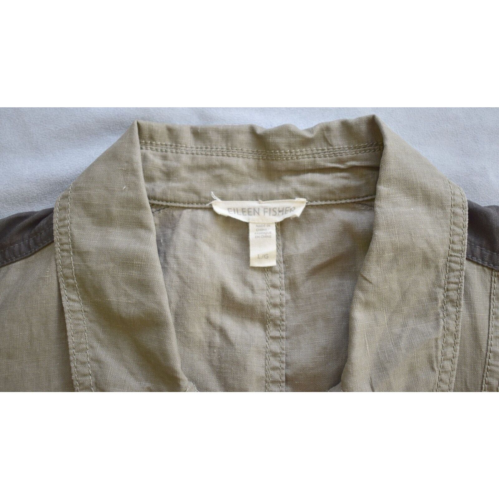 Eileen Fisher EILEEN FISHER Lightweight Waxed Coated Linen Moto Jacket L Size L / US 10 / IT 46 - 6 Thumbnail