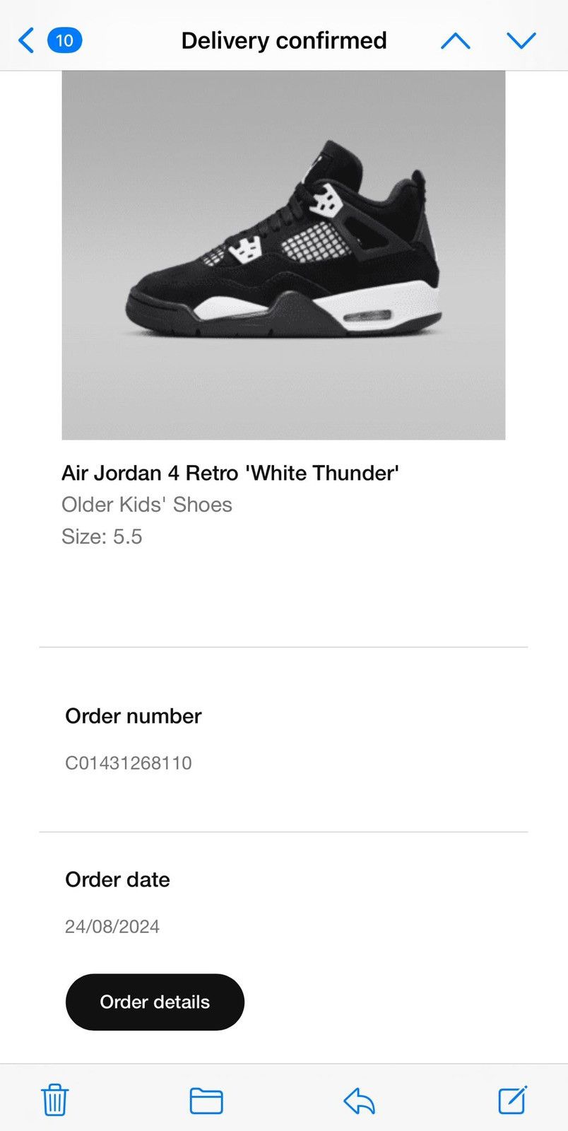 Jordan Brand Jordan 4 white thunder Size US 6 / EU 39 - 9 Thumbnail