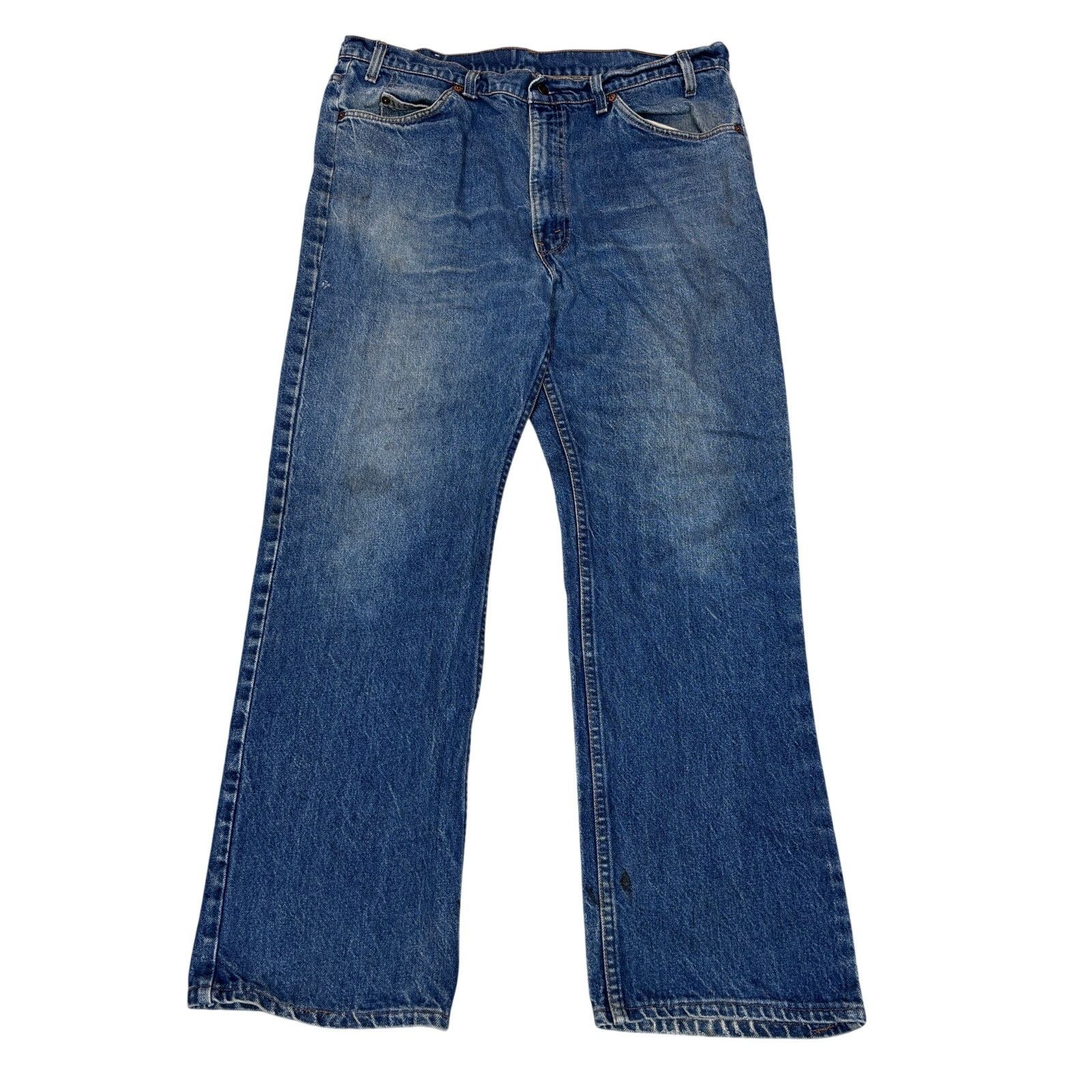 Levi's × Vintage VTG 80s Levi's 517 Orange Tab Boot Cut Jeans 38x32 (36x30) Size US 38 / EU 54 - 1 Thumbnail