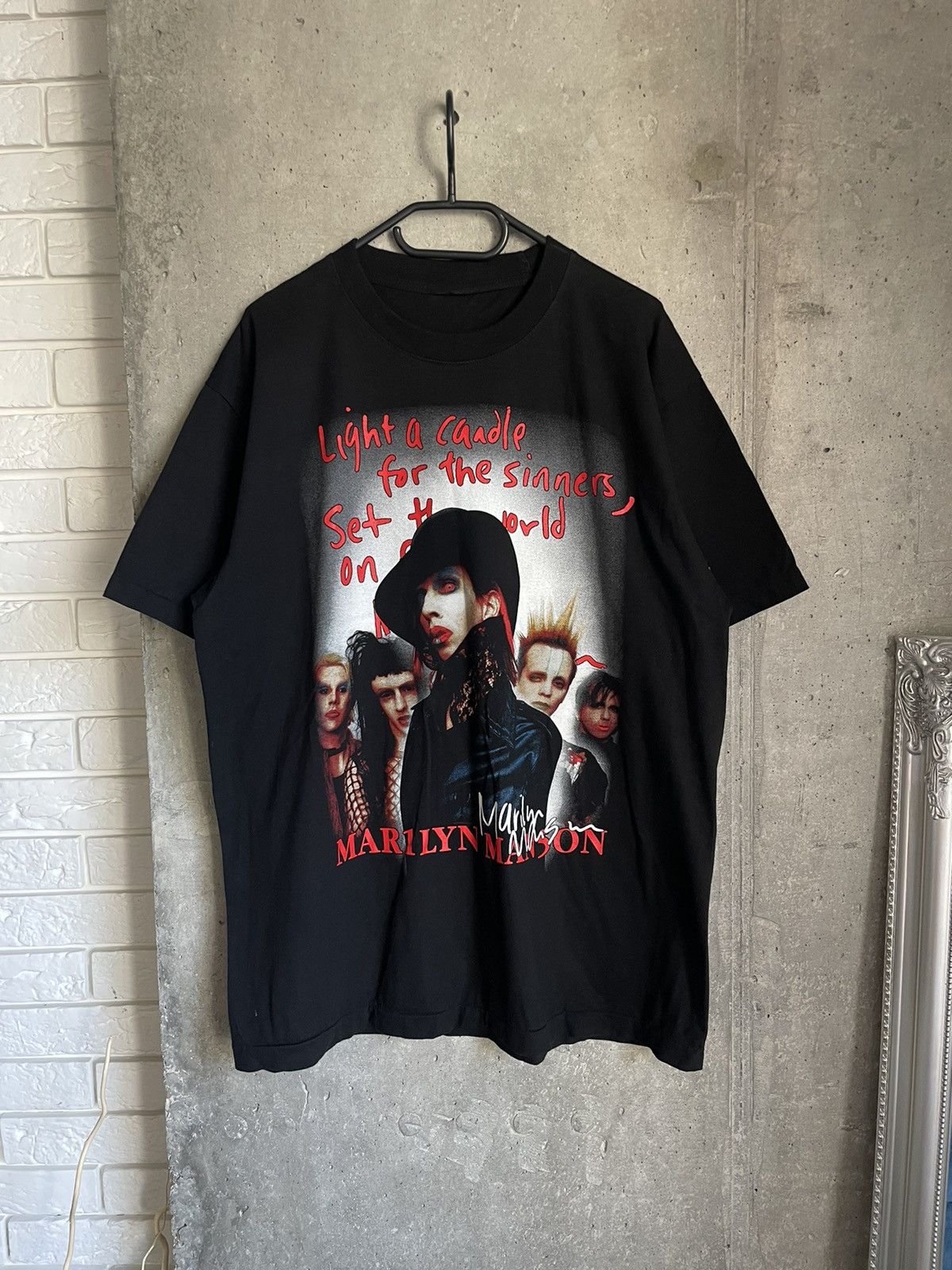 Band Tees Rare Vintage 90s Marilyn Manson Single Stitch Tee Rock Metal Size US XL / EU 56 / 4 - 3 Thumbnail