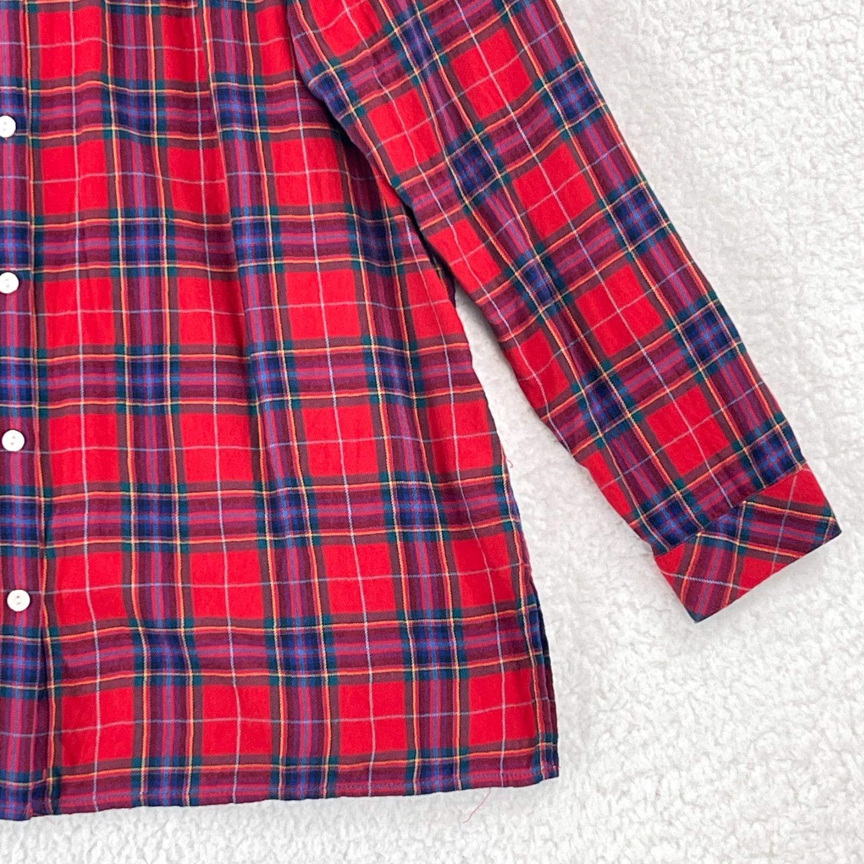 J. Jill J. Jill Red Plaid Button-Up Flannel Shirt Womens Medium Long Sleeve Casual Shirt Size M / US 6-8 / IT 42-44 - 4 Thumbnail