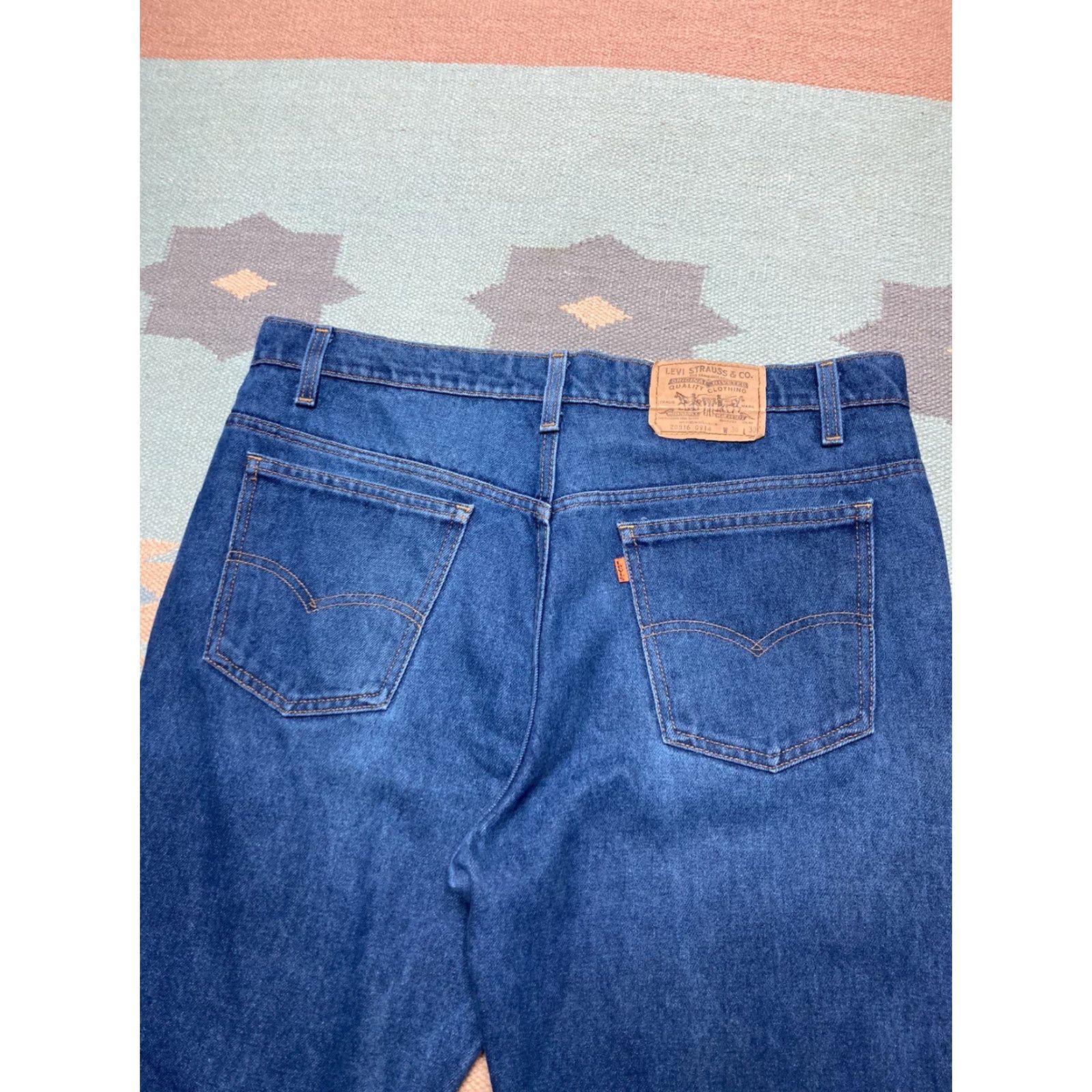 Levi's VINTAGE Levi’s 516 Jeans Men Wide-Leg Dark Indigo 80s 38x29 Baggy Bootcut Orange Tab Blues Full Size US 38 / EU 54 - 3 Thumbnail
