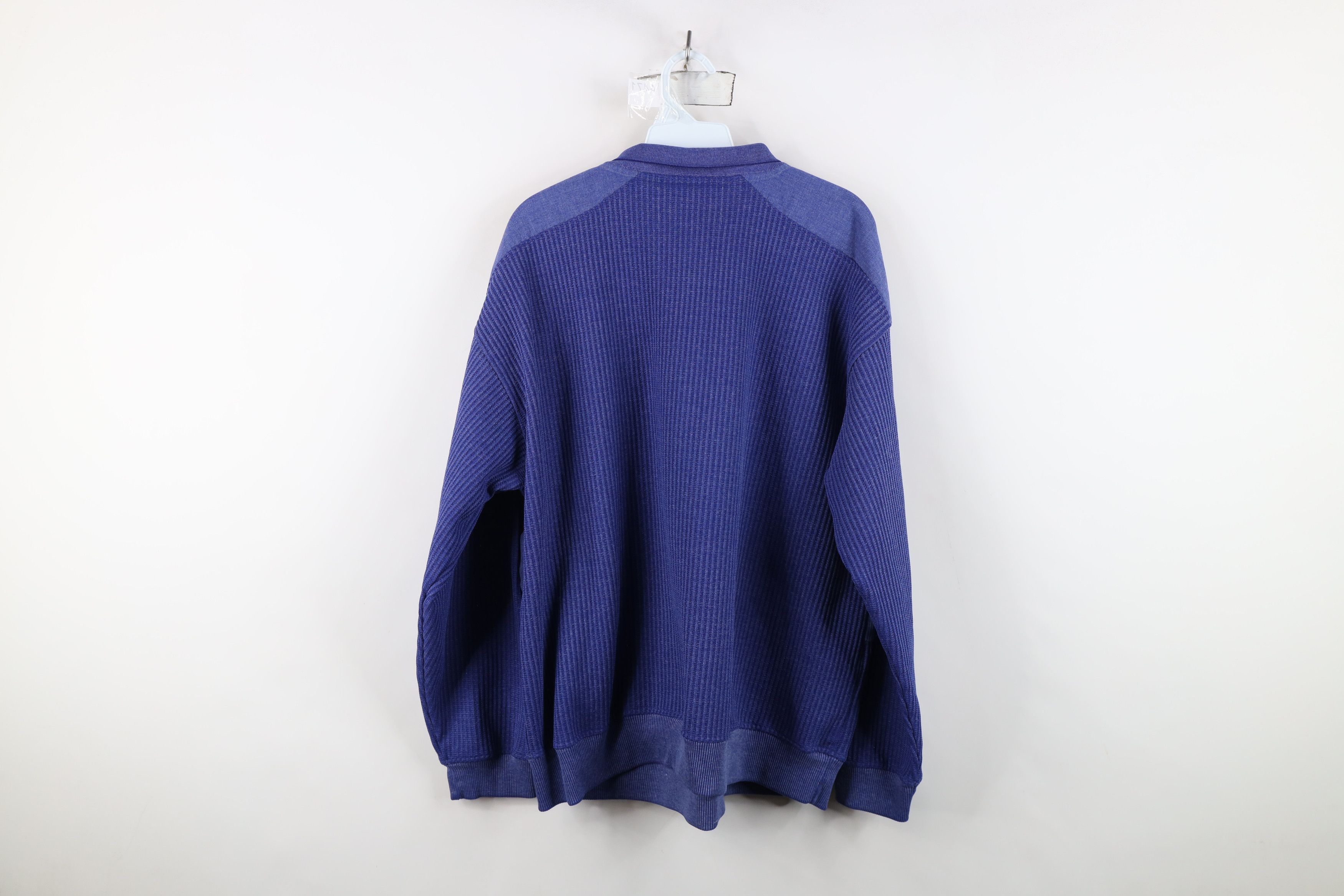 Vintage Vintage 90s Streetwear Waffle Knit Pullover Polo Shirt Size US XXL / EU 58 / 5 - 11 Thumbnail