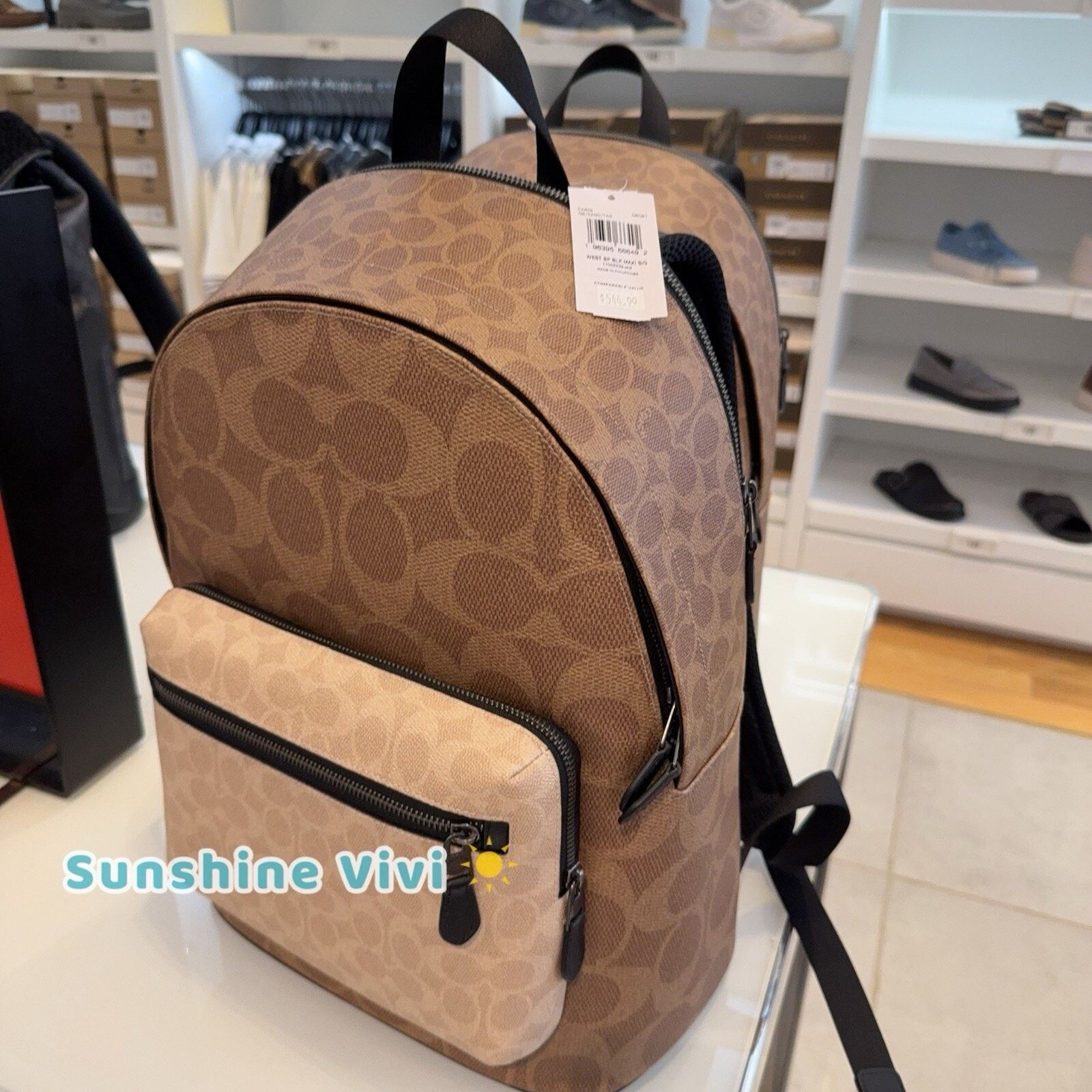 Coach NWT Coach Men’s West Backpack Signature CAB59 Sand/Tan Size ONE SIZE - 4 Thumbnail