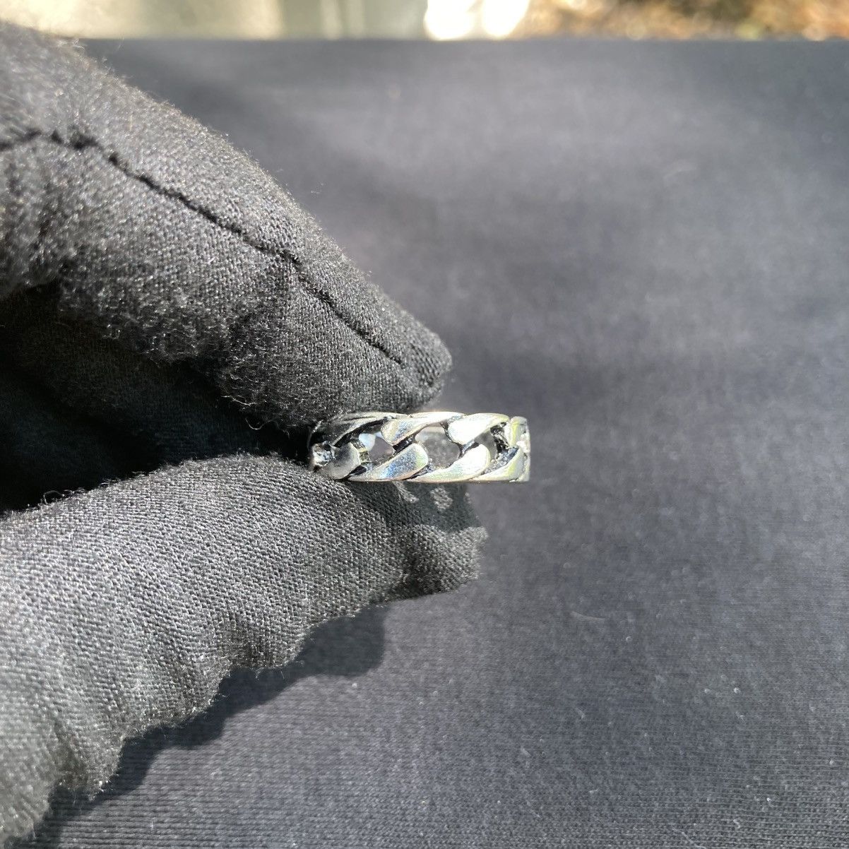 Jewelry Solid Stainless Steel Ring Cuban Link Ring Size 9 Size ONE SIZE - 3 Thumbnail