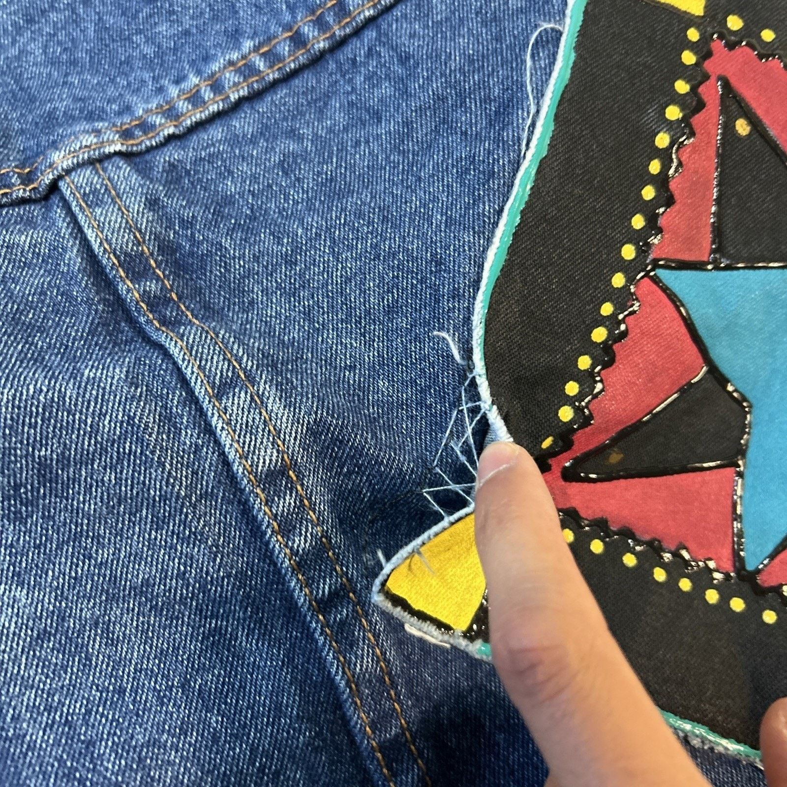 Levi's Denim Barn Jacket Native Paint Women 1X Sergio Valente Chore Size XL / US 12-14 / IT 48-50 - 19 Thumbnail