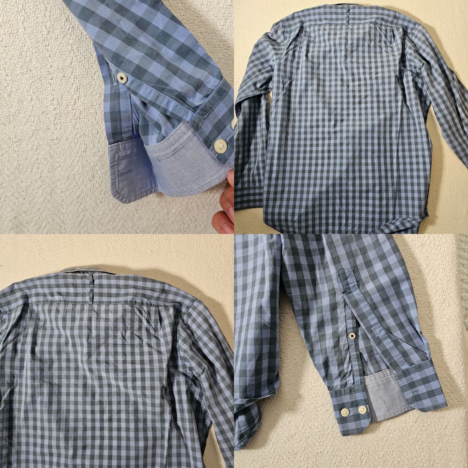 Banana Republic Banana Republic Men's L Shirt Button-Up Slim Fit Blue Check Casual Travel Workwear Size US L / EU 52-54 / 3 - 8 Thumbnail