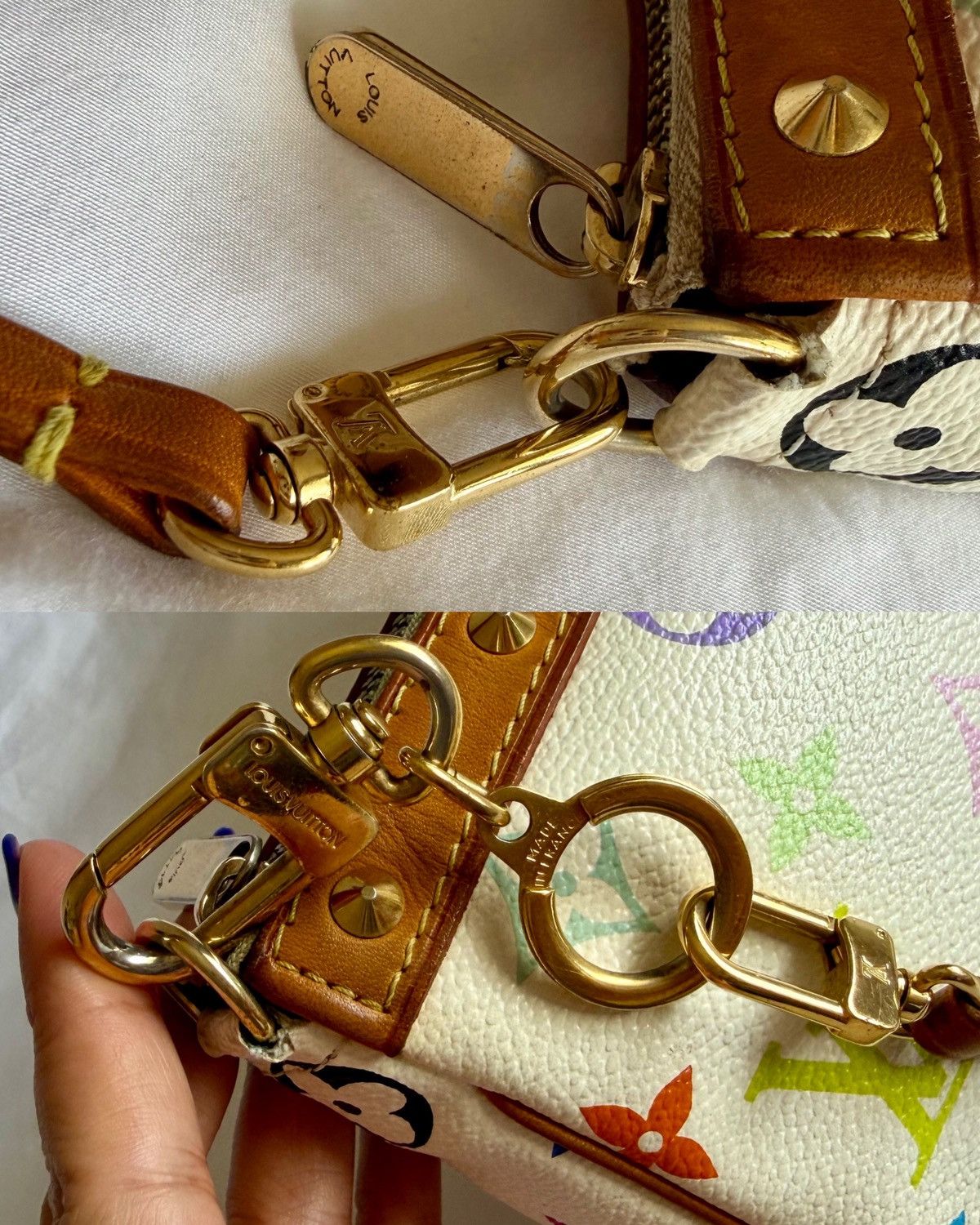 Louis Vuitton × Takashi Murakami Louis Vuitton Takashi Murakami White Multicolor Pochette Bag Size ONE SIZE - 13 Thumbnail