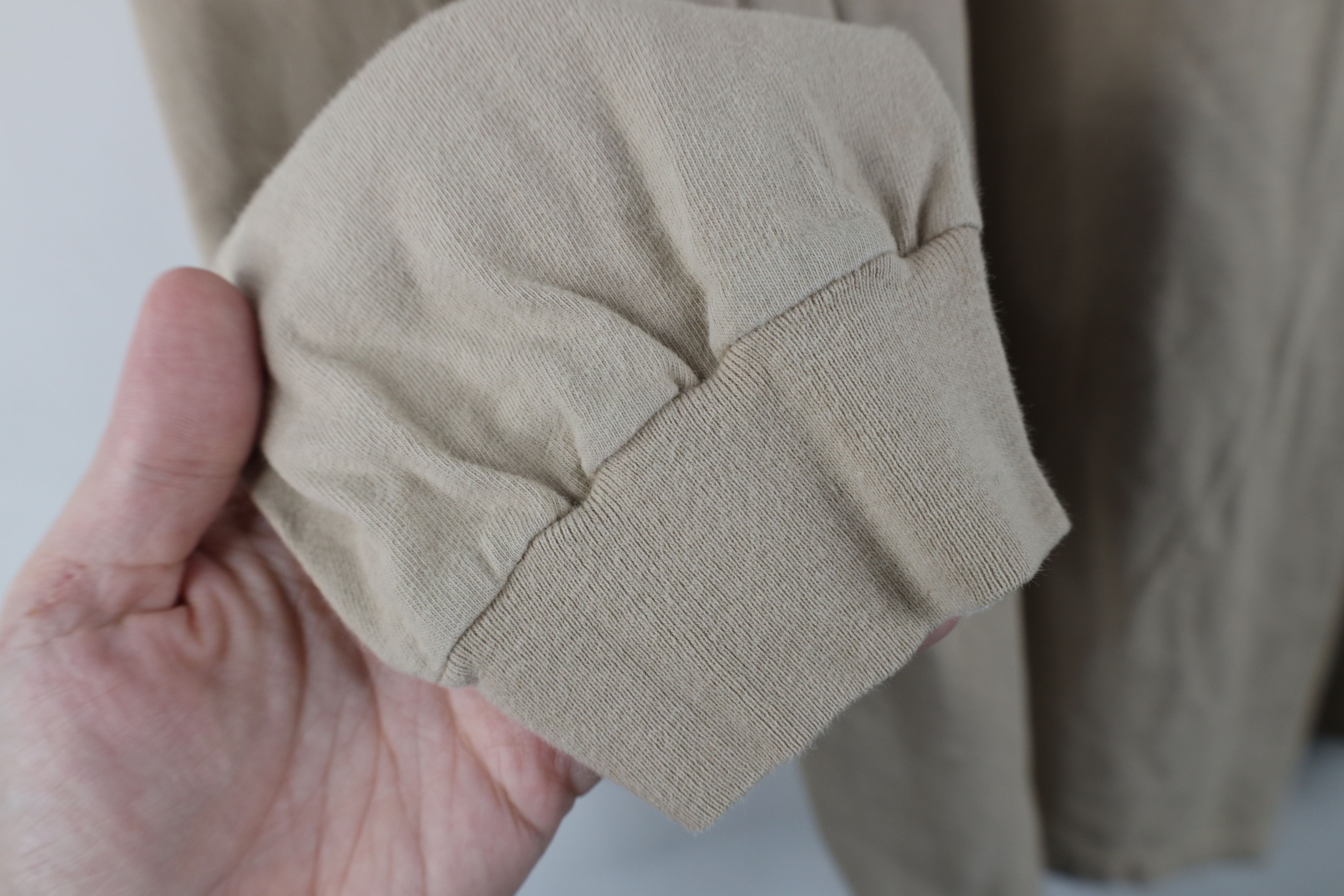 Vintage Vintage 90s Streetwear Long Sleeve T-Shirt Beige Cotton Size US XXL / EU 58 / 5 - 8 Thumbnail