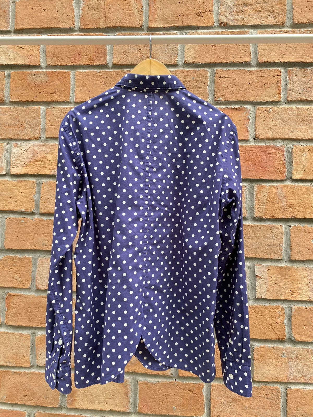 Frapbois FRAPBOIS Blue Long-Sleeve Shirt with White Polka Dots Size XS / US 0-2 / IT 36-38 - 7 Thumbnail