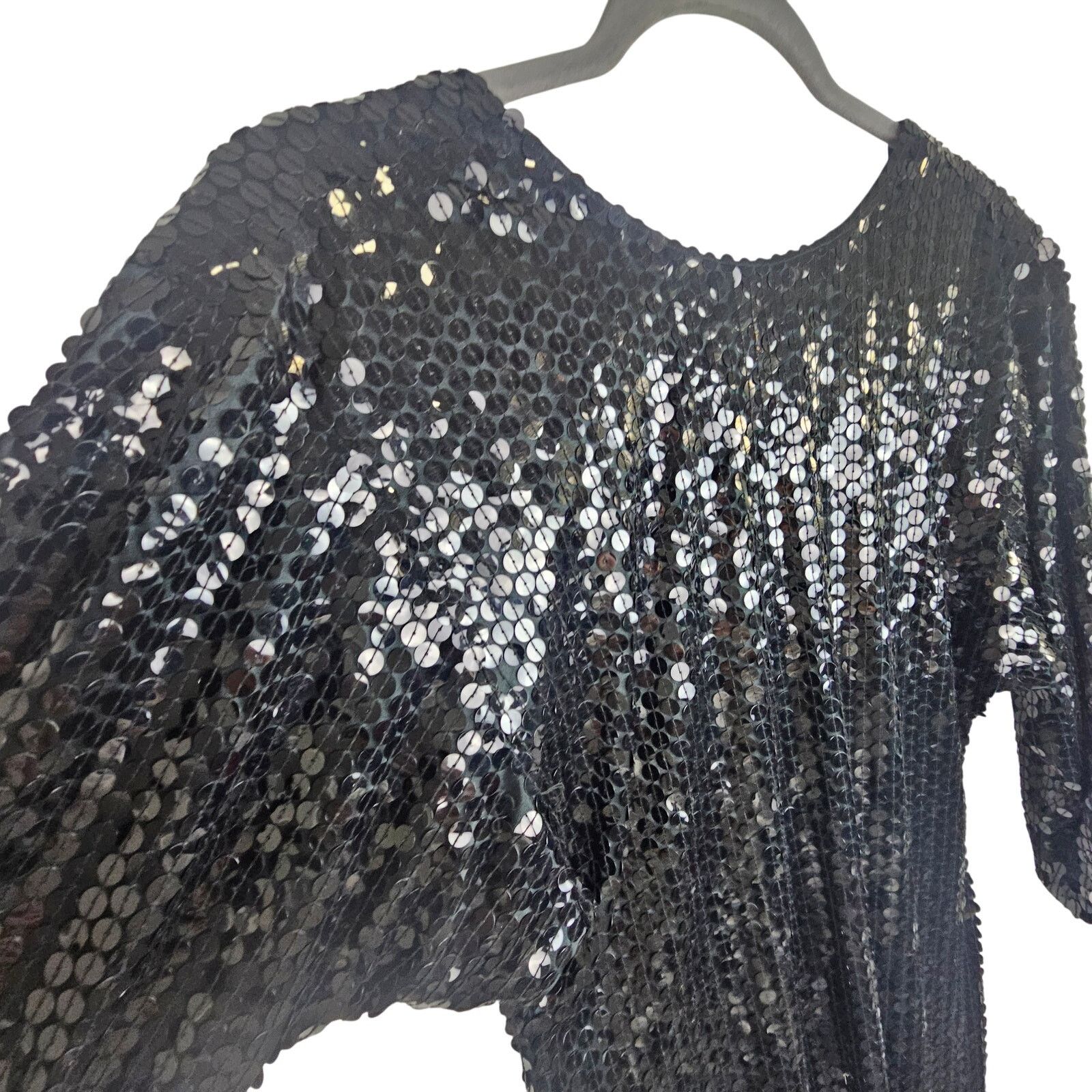 Oleg Cassini Vintage Oleg Cassini Womens Black Sequin Midi Dress Sz 6 Size M / US 6-8 / IT 42-44 - 5 Thumbnail