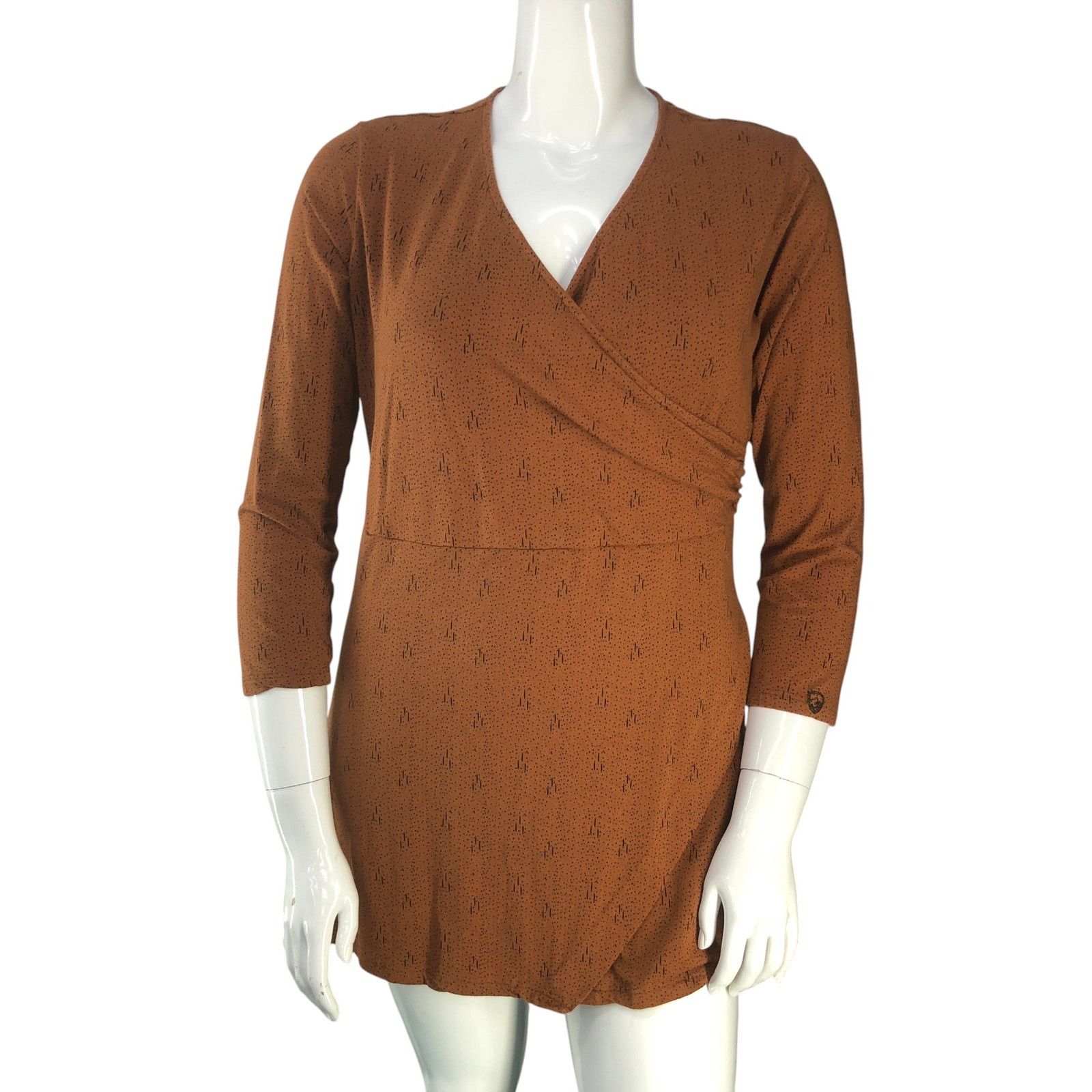 Kuhl Kuhl Size XL Dress Anya Faux Wrap Crossover Neck Copper Size XL / US 12-14 / IT 48-50 - 11 Thumbnail