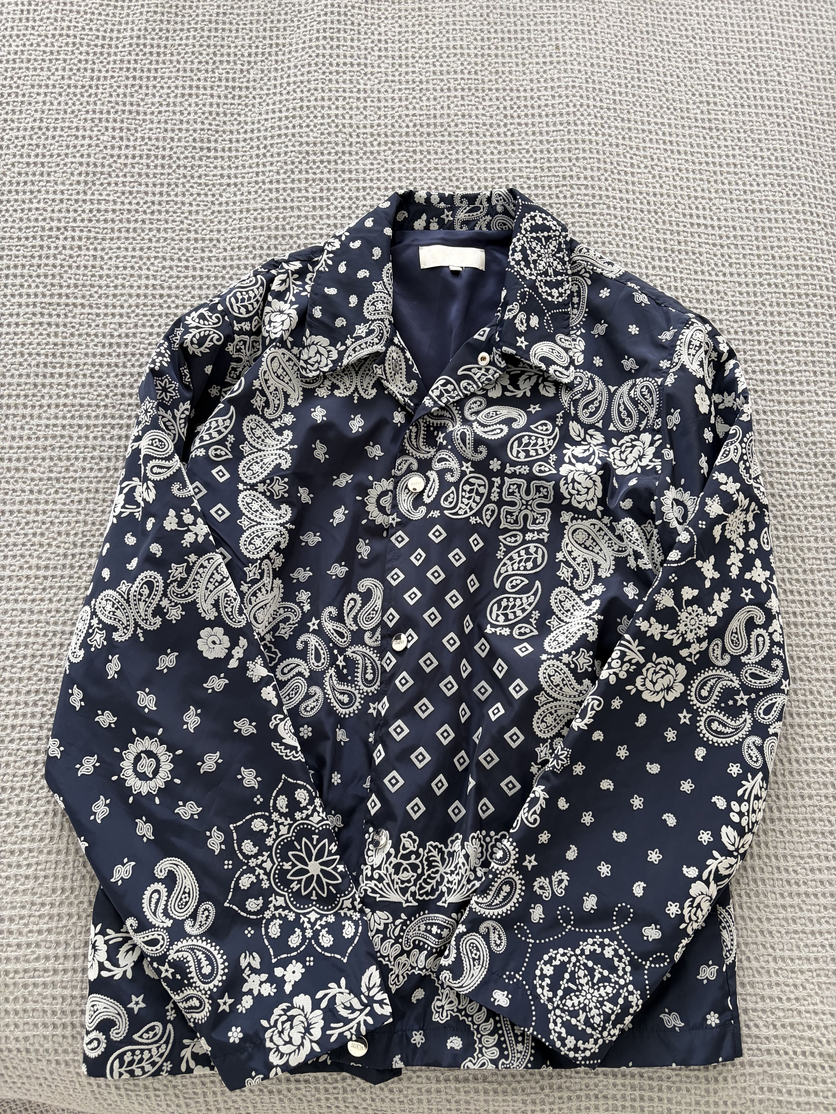 Kith Kith Flocked Deconstructed Bandana Coaches Jacket - Navy Size US M / EU 48-50 / 2 - 2 Thumbnail