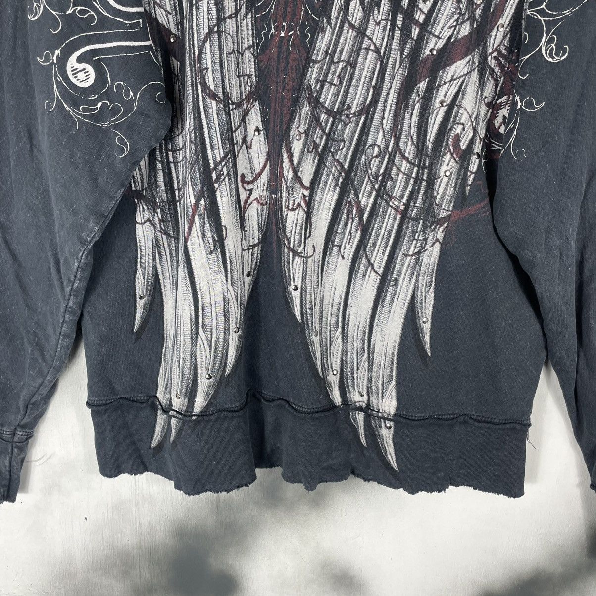 Affliction Vintage AFFLICTION ANGELS WING MOTIVE HOODED Size US M / EU 48-50 / 2 - 3 Thumbnail
