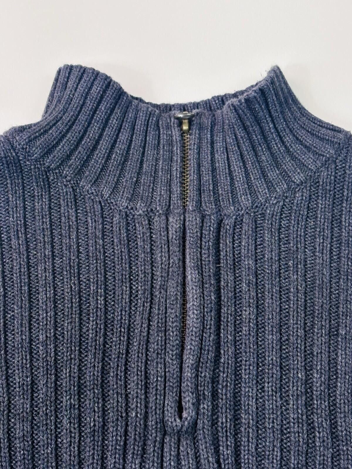 Lands' End Lands End Men’s 1/4 Ribbed Quarter Zip Size Medium Grey Size US M / EU 48-50 / 2 - 5 Thumbnail