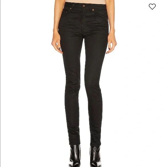 Saint Laurent Paris o1s1wg111124 Denim Jeans in Black Size 27" / US 4 / IT 40 - 2 Thumbnail