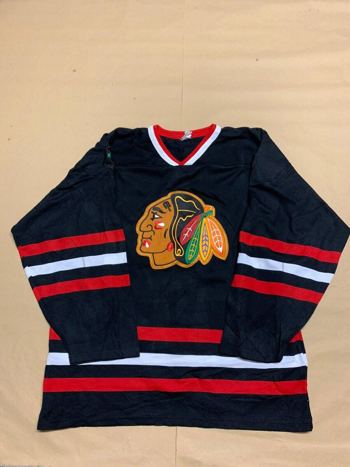 Designer Vintage Chicago Blackhawks NHL Jersey Men's Large Black #01 Size ONE SIZE - 1 Thumbnail