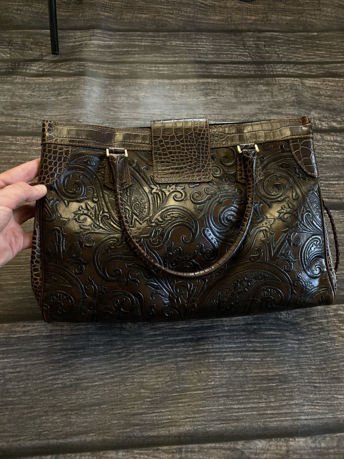 Etro Etro leather flowers vintage big logo bag Size ONE SIZE - 5 Thumbnail
