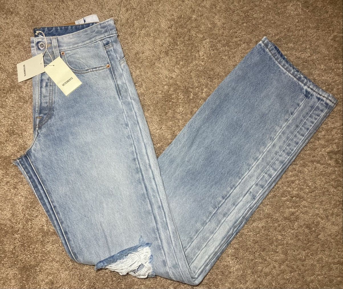 Vetements New Vetements Extended Leg Flare Distressed Double Seam Wash Size US 30 / EU 46 - 1 Thumbnail