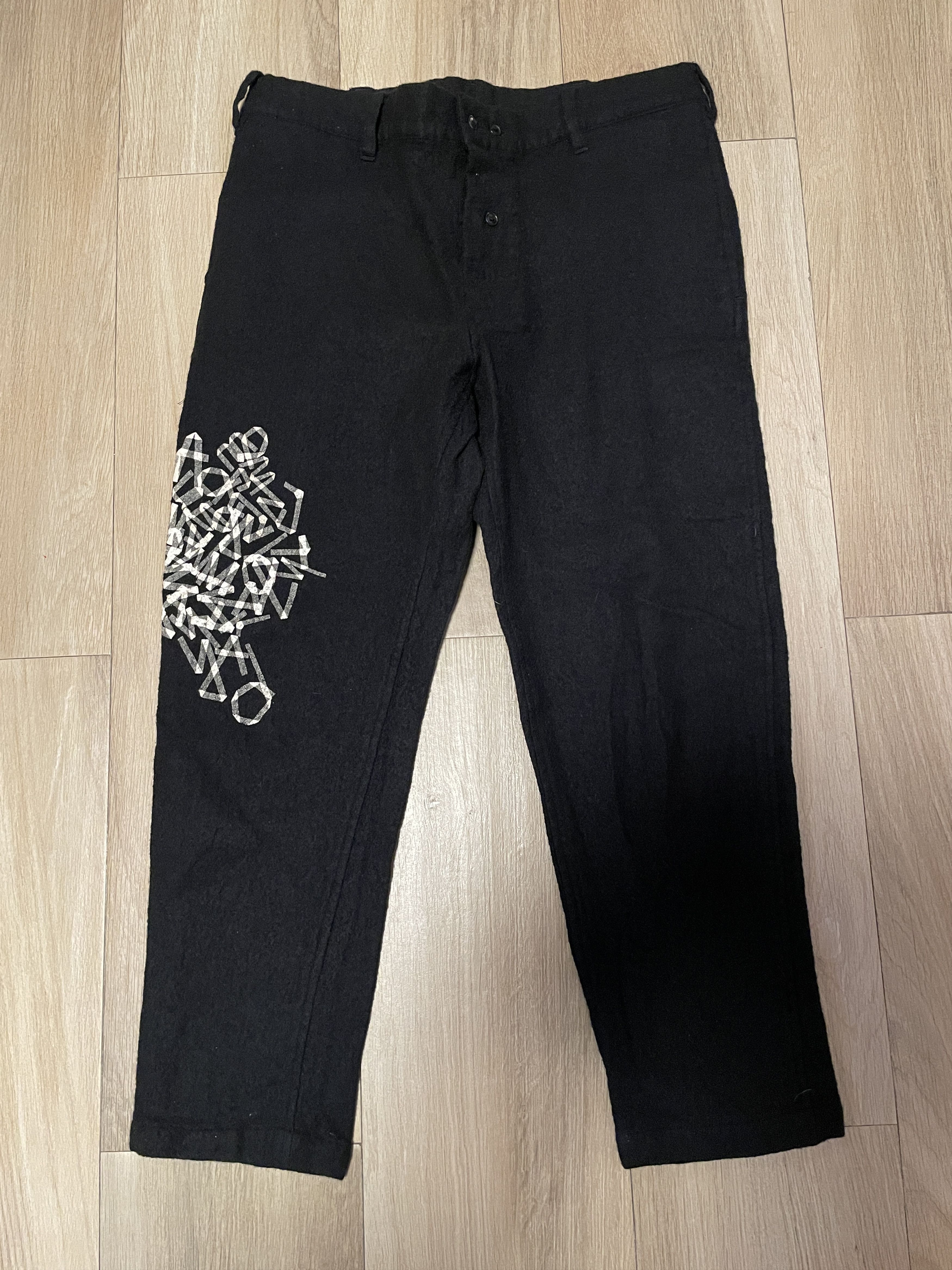 Yohji Yamamoto Yohji Yamamoto Lo-Waist Print Cropped Pants Size US 34 / EU 50 - 5 Thumbnail