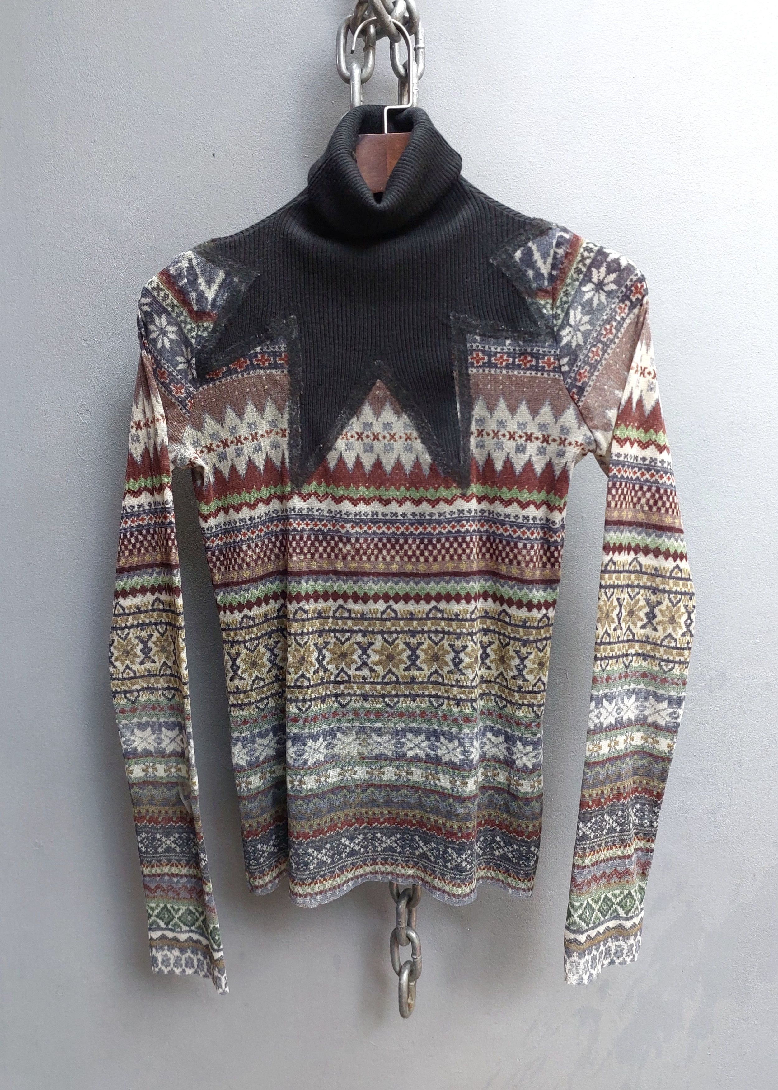 Jean Paul Gaultier Jean Paul Gaultier Tribal Print Mesh Top and Skirt Set Size XL / US 12-14 / IT 48-50 - 6 Thumbnail