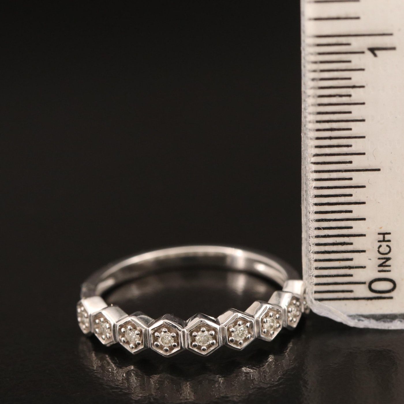 Other Vintage 10k .12 ctw Diamond Geometric Band Size ONE SIZE - 2 Thumbnail