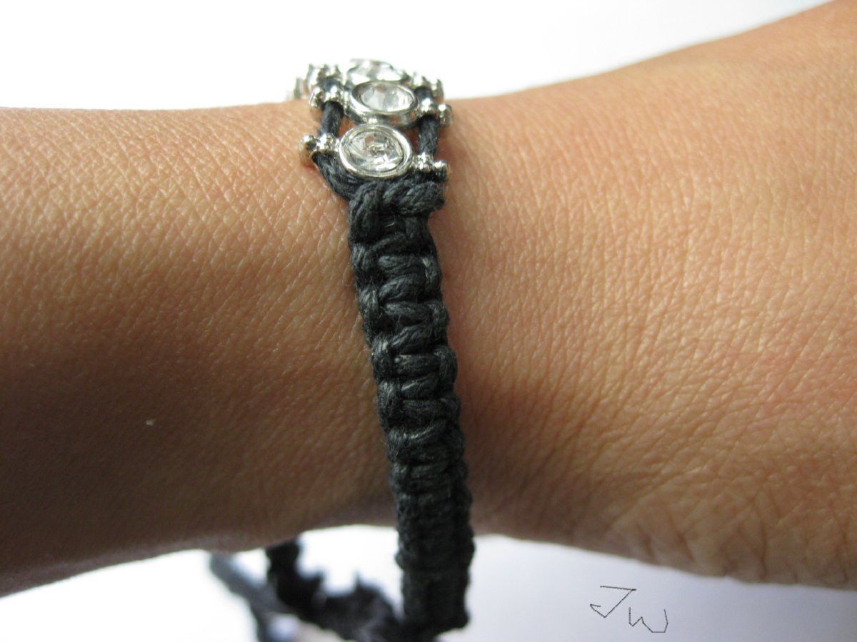Handmade CZ Friendship Charm Bracelet - Black Size ONE SIZE - 4 Thumbnail