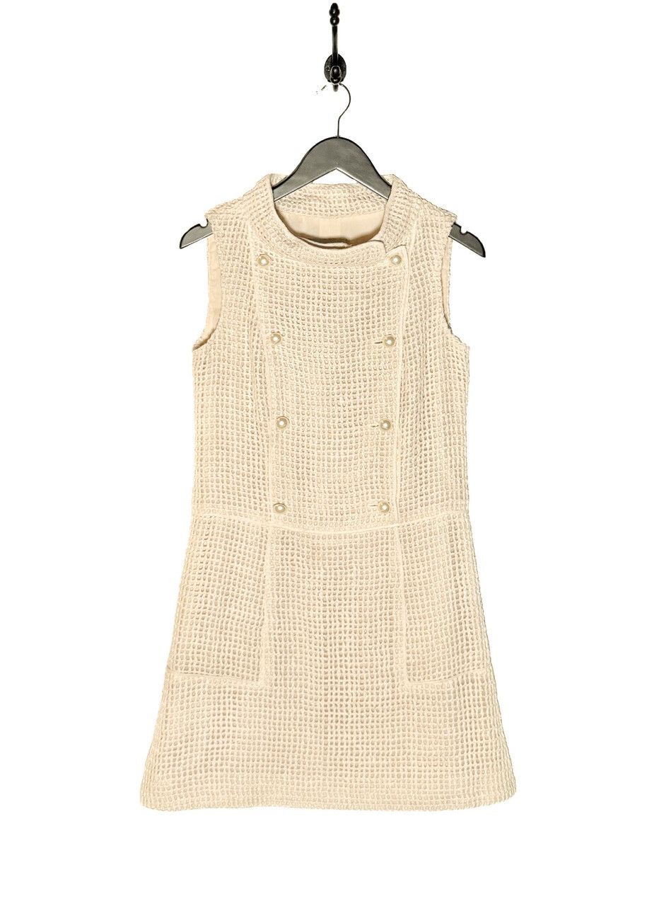 Chanel Chanel SS13 Ivory Open Knit Double Breasted Silk Dress Size S / US 4 / IT 40 - 1 Thumbnail