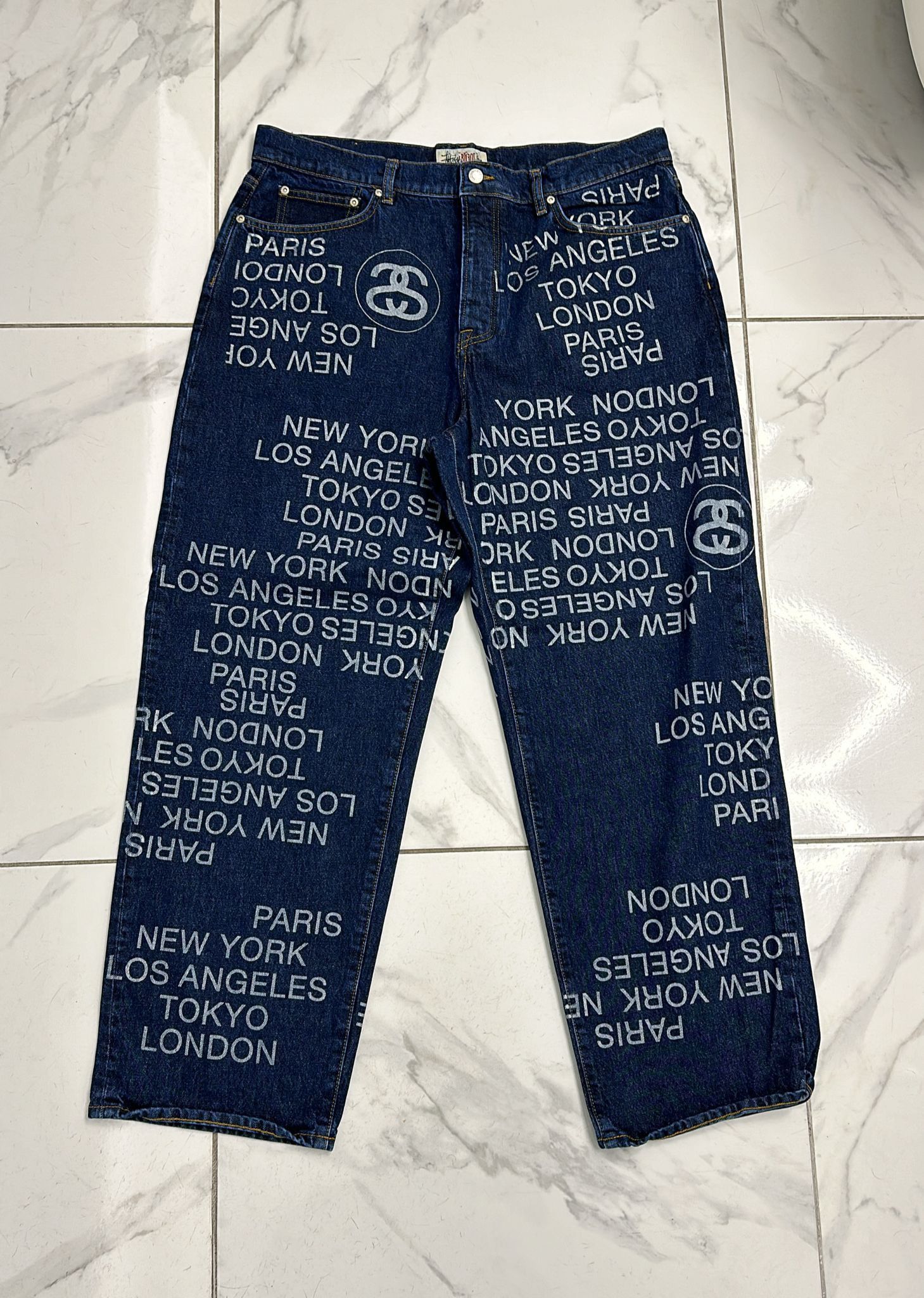 パンツ Stussy SS-Link Big OL' Jeans Stone Wash Buy Stussy SS-Link Big Ol' Jeans 'Stone Wash' - 116593 STON