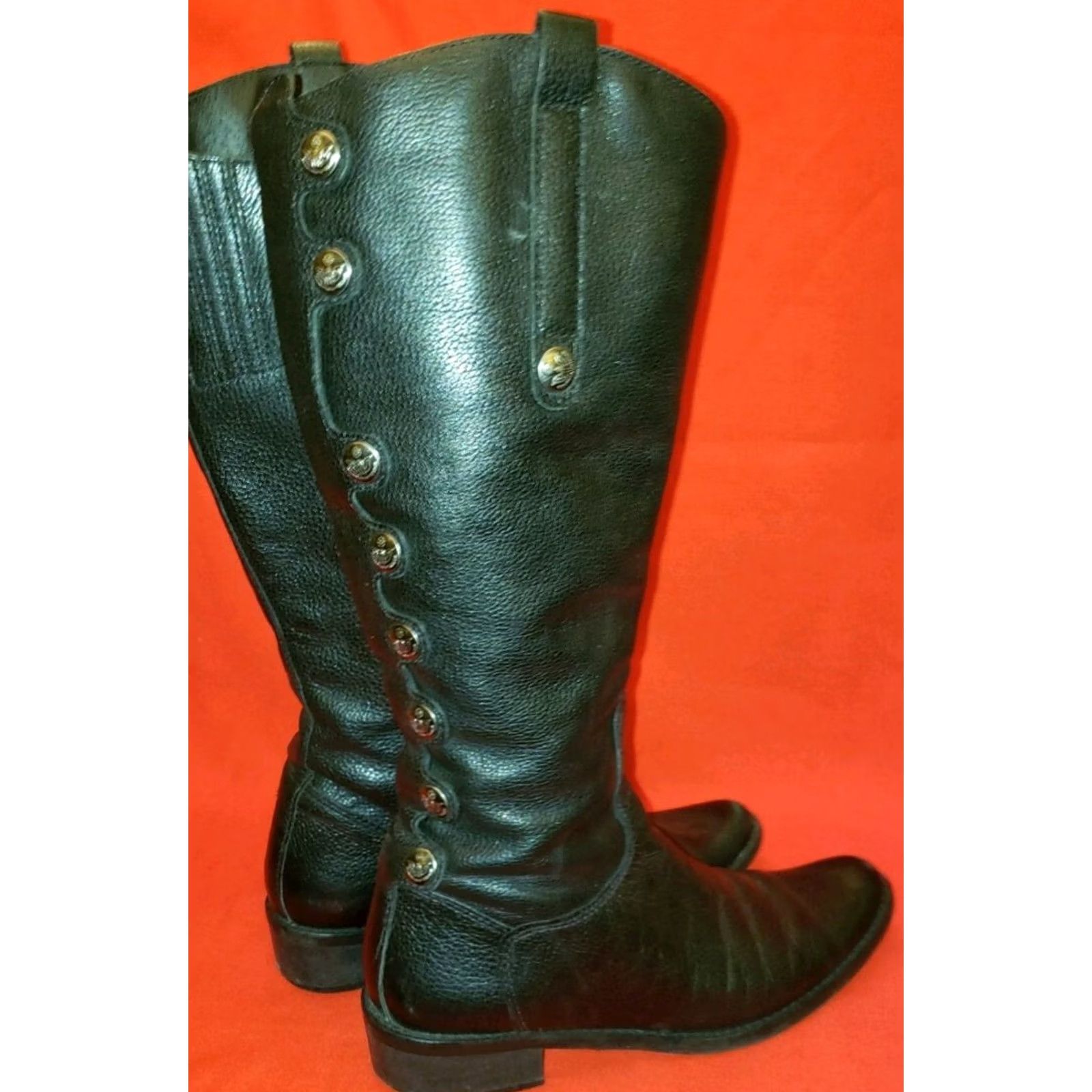 Matisse Matisse Sargent Riding Boots Black Real Leather 6.5M 9 Buttons Military Look Women Size US 5 / IT 35 - 4 Thumbnail