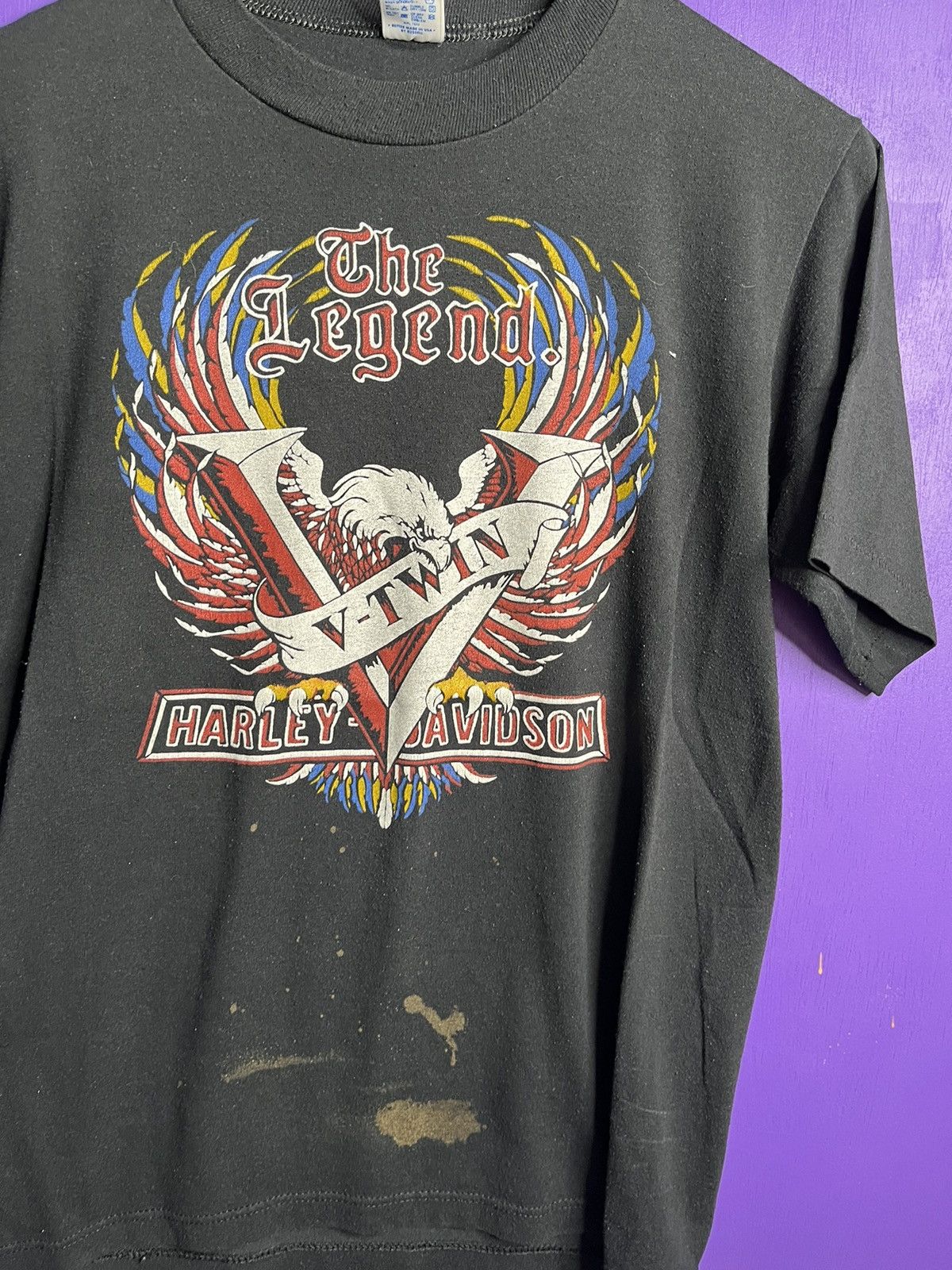 Harley Davidson × Vintage Vintage 80s Harley Davidson the legend t-shirt Size US M / EU 48-50 / 2 - 3 Thumbnail
