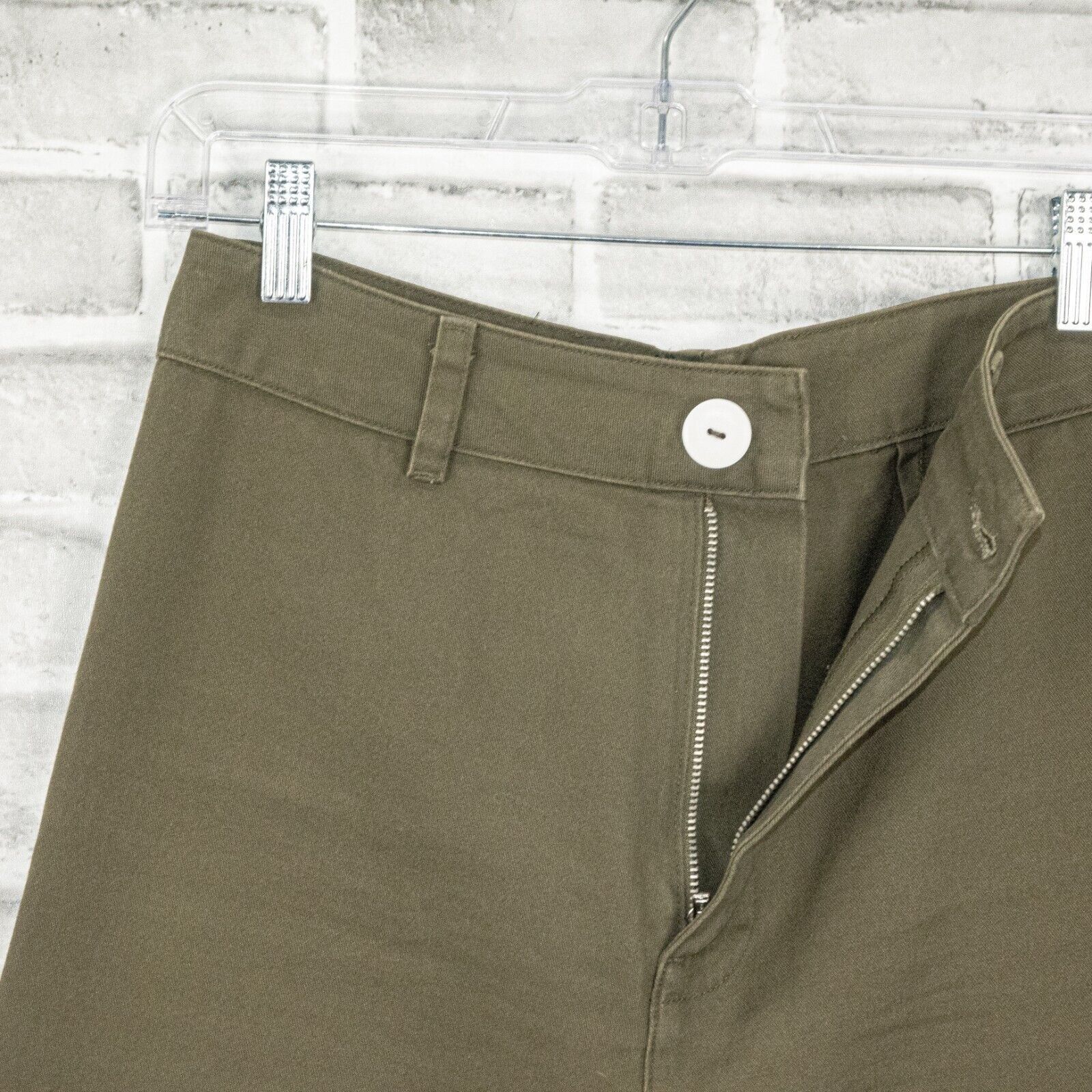 Staud STAUD Women's Wide Leg Crop Pants in Olive Green Size Medium Size 28" / US 6 / IT 42 - 6 Thumbnail