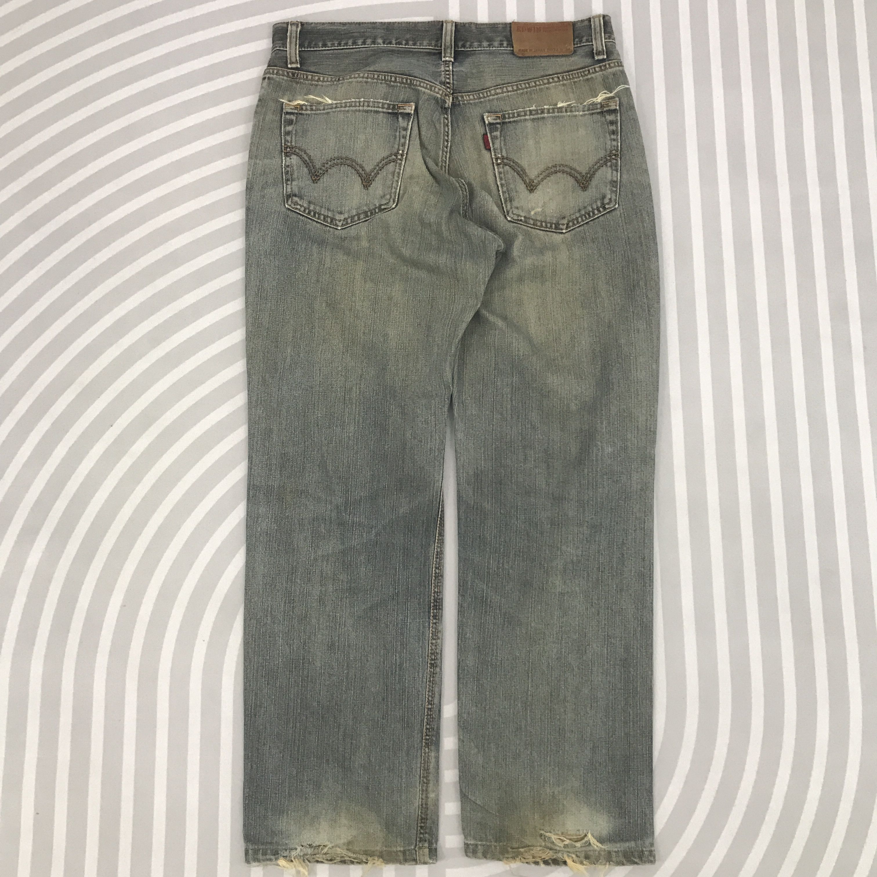 Edwin × Vintage Rusty Denim Edwin 503 Premium Distressed pants Size US 34 / EU 50 - 5 Thumbnail