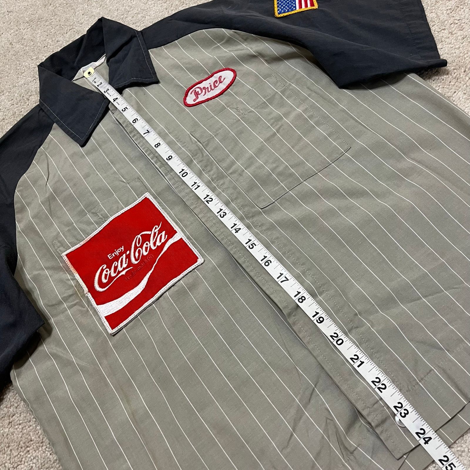 Other Vintage 70s Coca-Cola Unitog Union Grey Pinstripe Work Shirt Size US L / EU 52-54 / 3 - 4 Thumbnail
