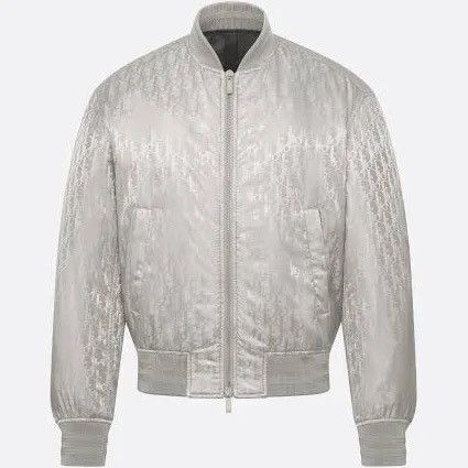 Dior Oblique Bomber Jacket Gray Technical Fabric 52 L Dior Oblique Bomber Jacket Gray Technical Fabric 52 L