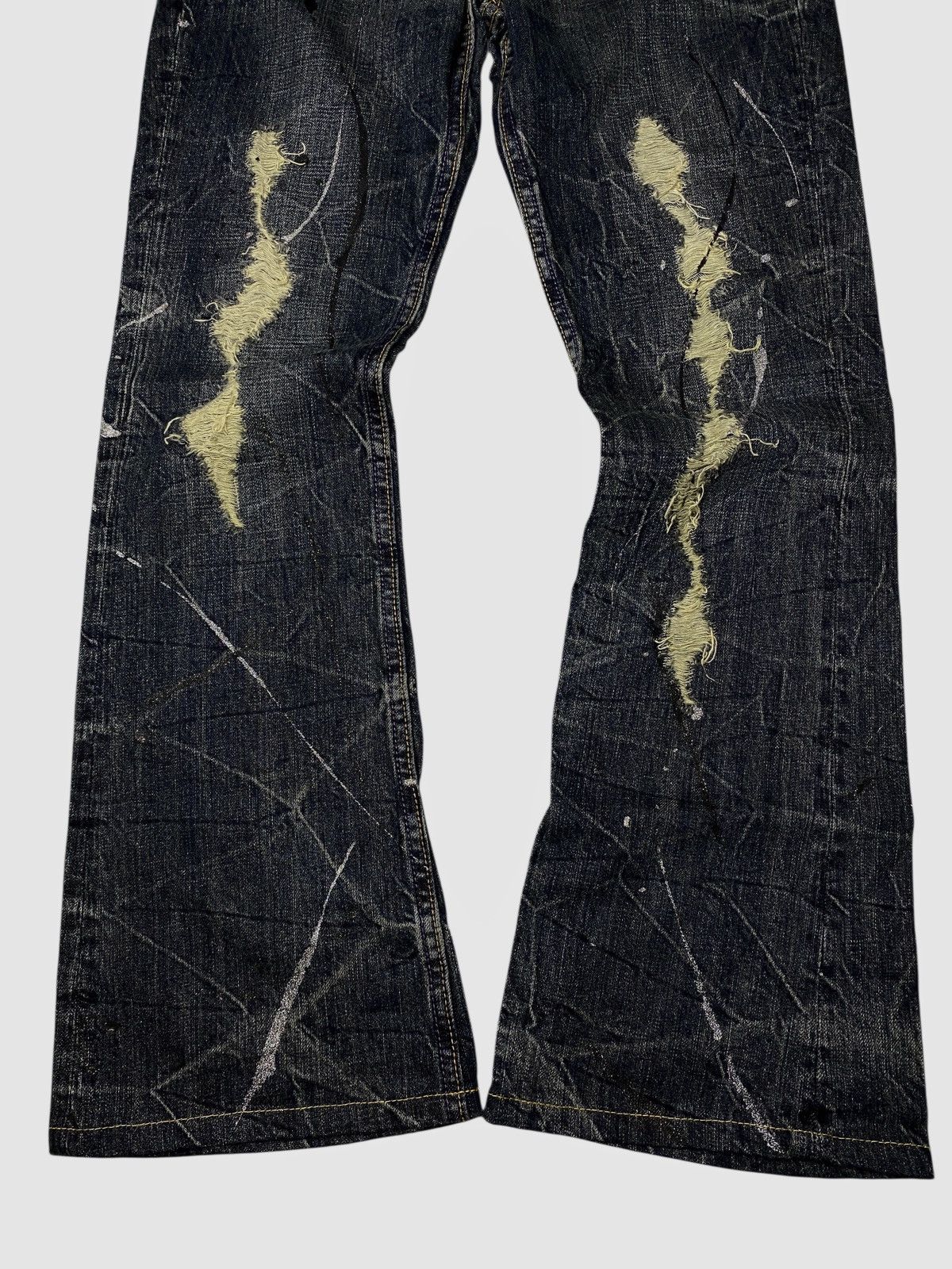 If Six Was Nine 2000's Theoria Seawash Flared Jeans Size US 28 / EU 44 - 3 Thumbnail