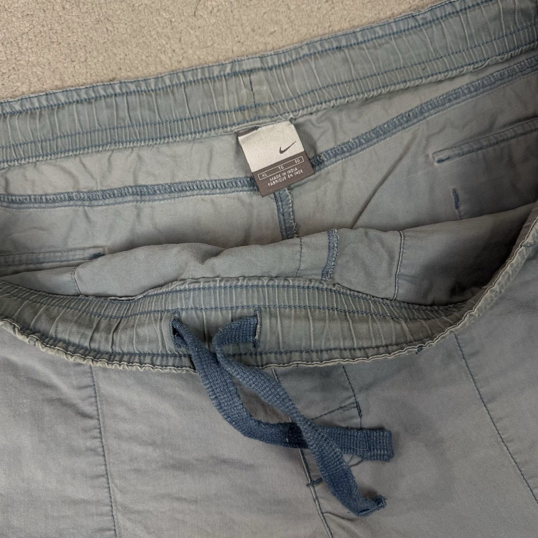 Nike VINTAGE Nike Shorts Mens XL Blue Embroidered Distressed Swoosh Rare Vtg Casual Size US 36 / EU 52 - 4 Thumbnail