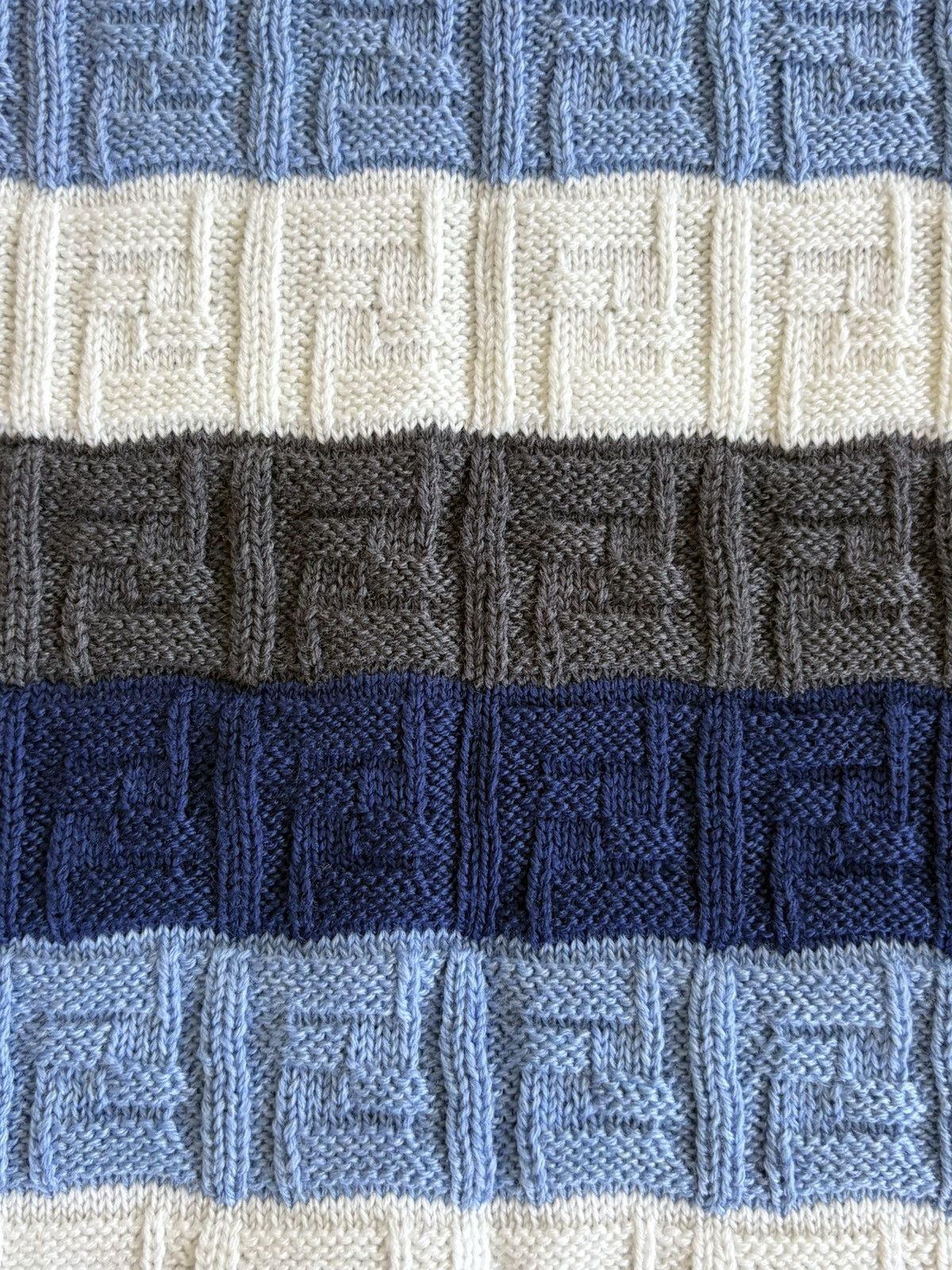 Fendi Knitted Wool FF Stripe Pattern Scarf Size ONE SIZE - 3 Thumbnail