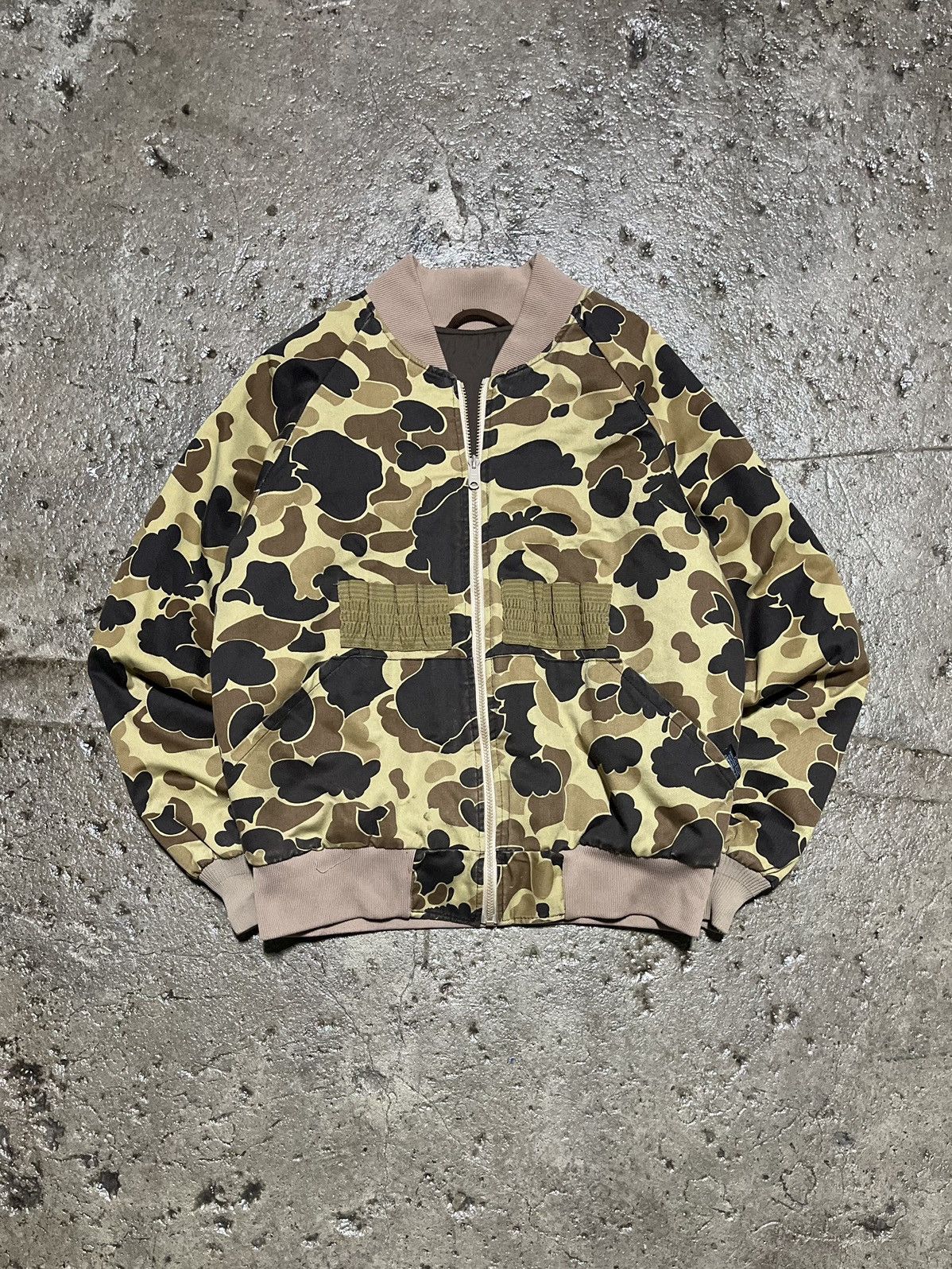 image of Crazy Vintage Carhartt Style Camo Utility Bomber Jacket, Men's (Size XL)