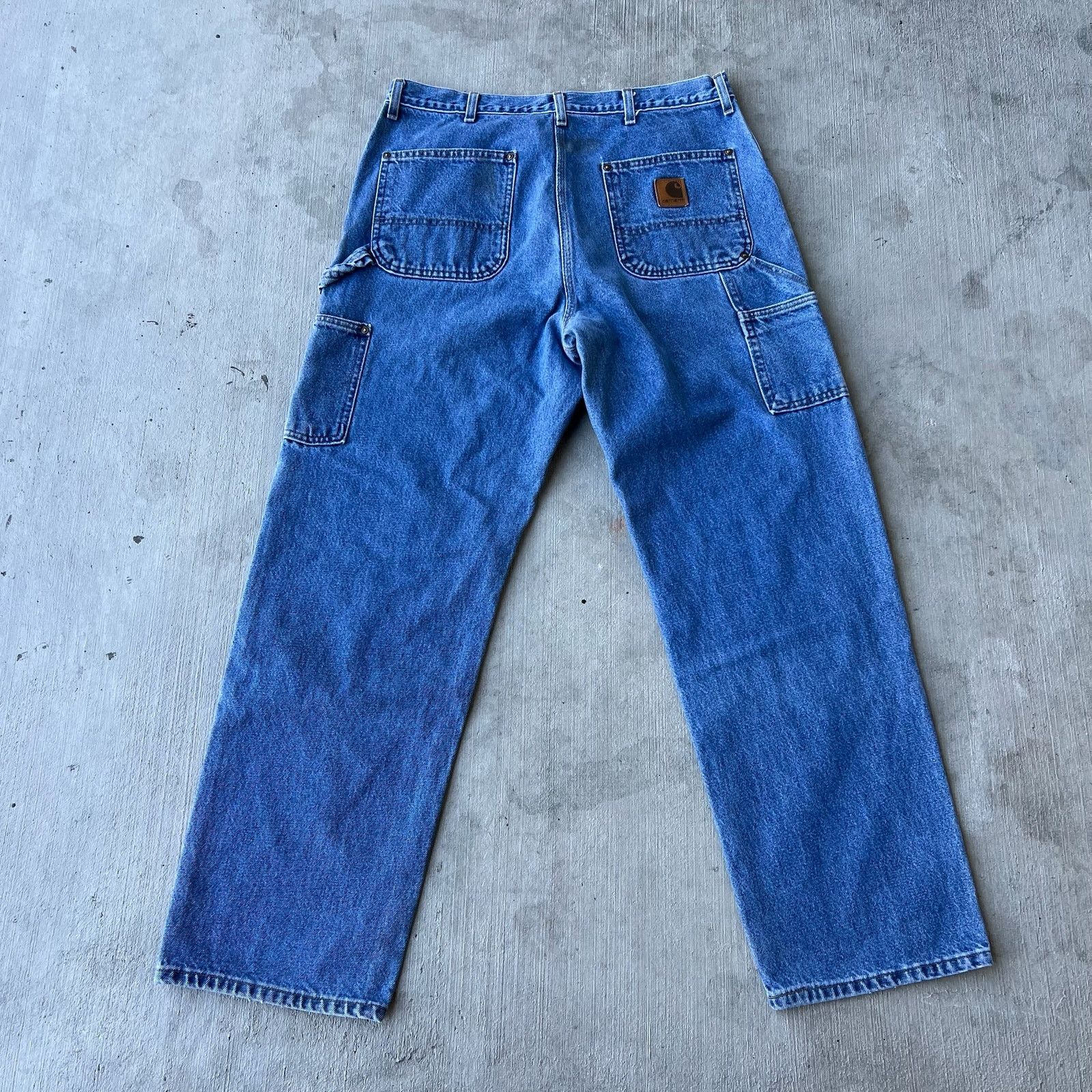 Carhartt × Vintage Carhartt denim blue jeans double knee work carpenter pants Size US 36 / EU 52 - 3 Thumbnail