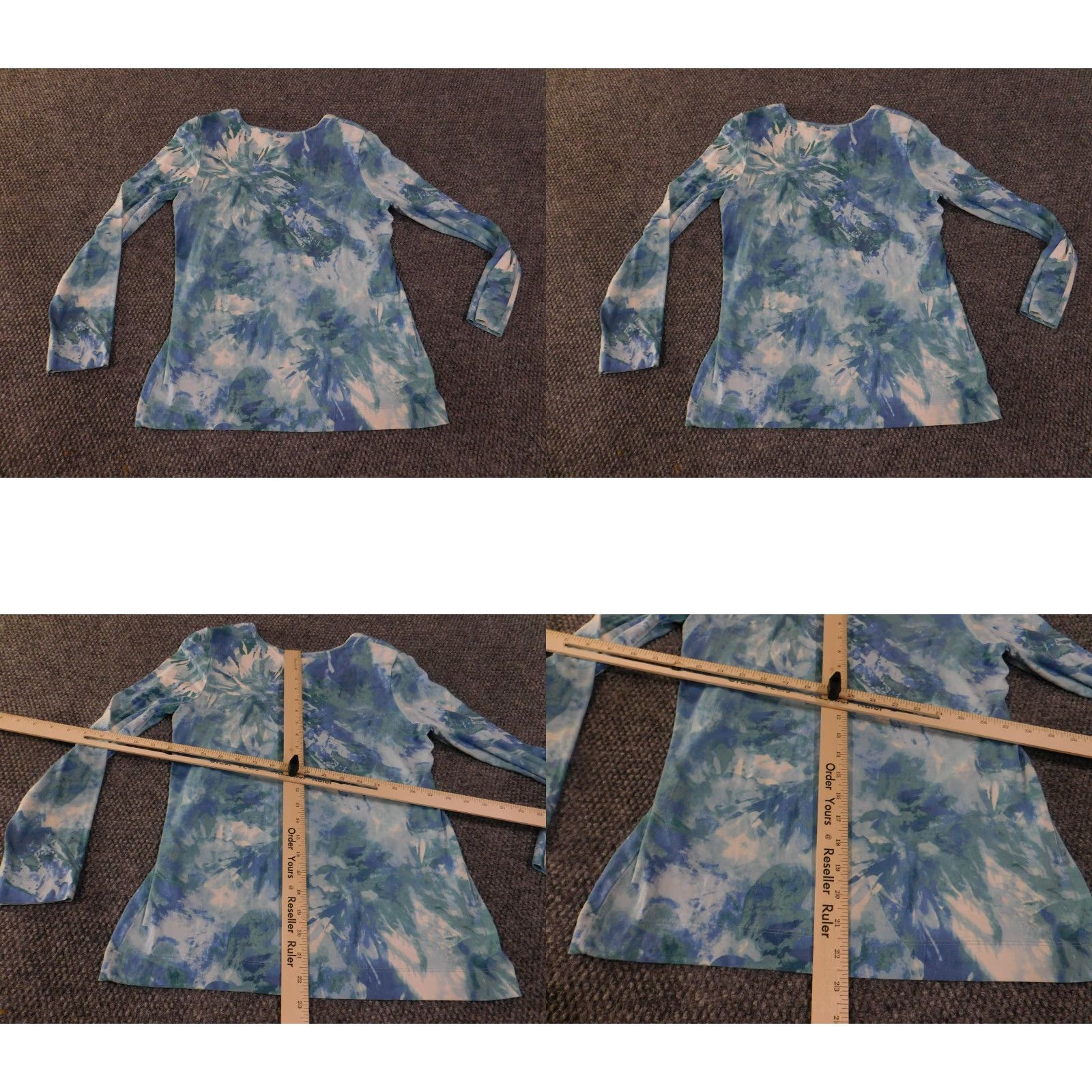 Vintage Chico's Blouse Shirt Women 0 Blue Floral Abstract Knit Rayon Spandex Lightweight Casual Size XS / US 0-2 / IT 36-38 - 8 Thumbnail