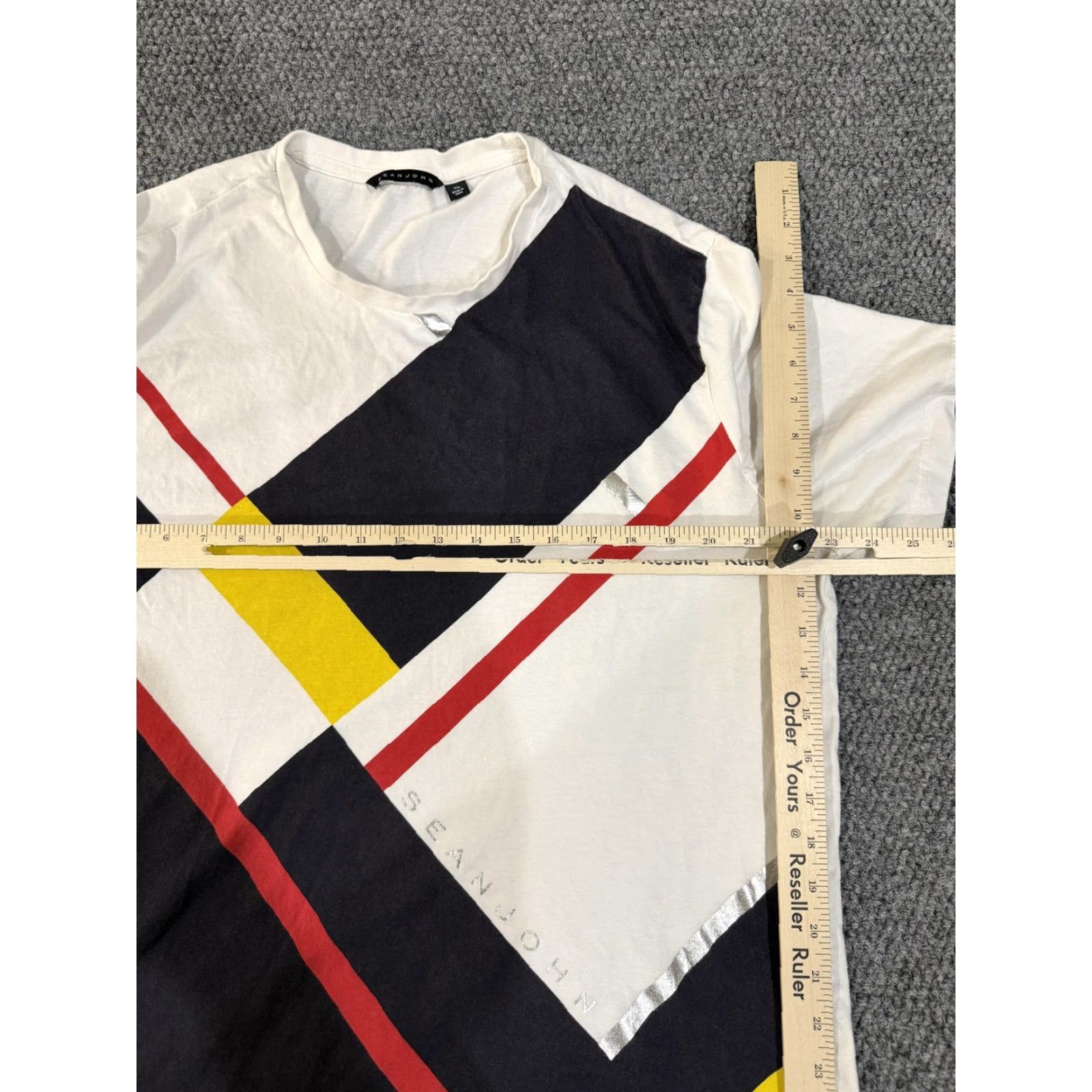 Sean John Sean John Shirt Mens XL White Multicolor Geometric Abstract Graphic Tee T-Shirt Size US XL / EU 56 / 4 - 4 Thumbnail