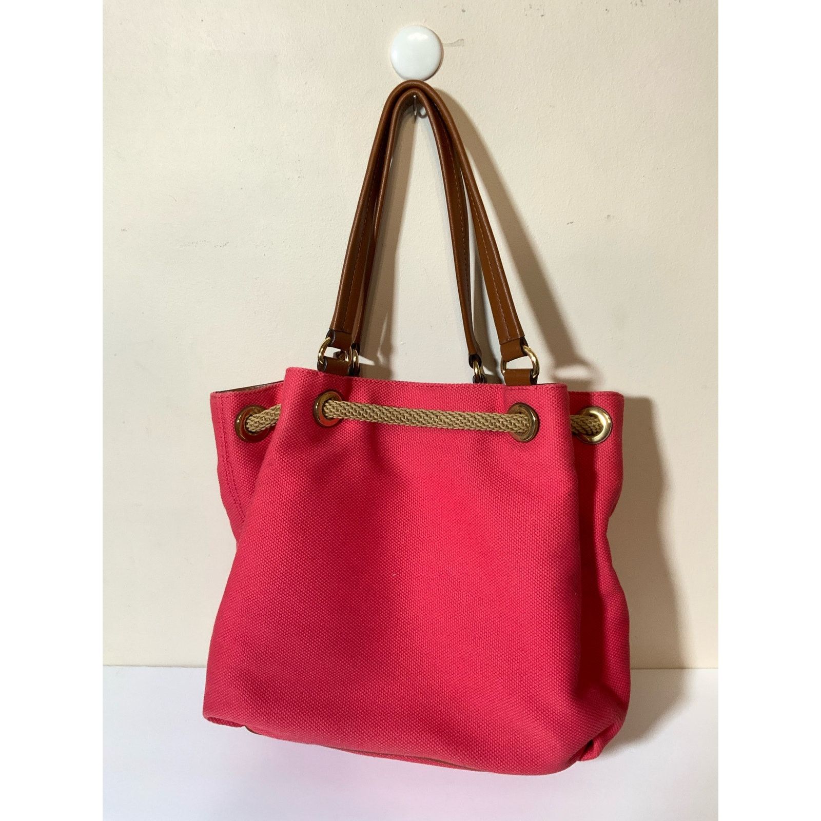 Michael Kors Michael Kors Marina Large Gathered Tote Hobo Bag Canvas USED Size ONE SIZE - 2 Thumbnail