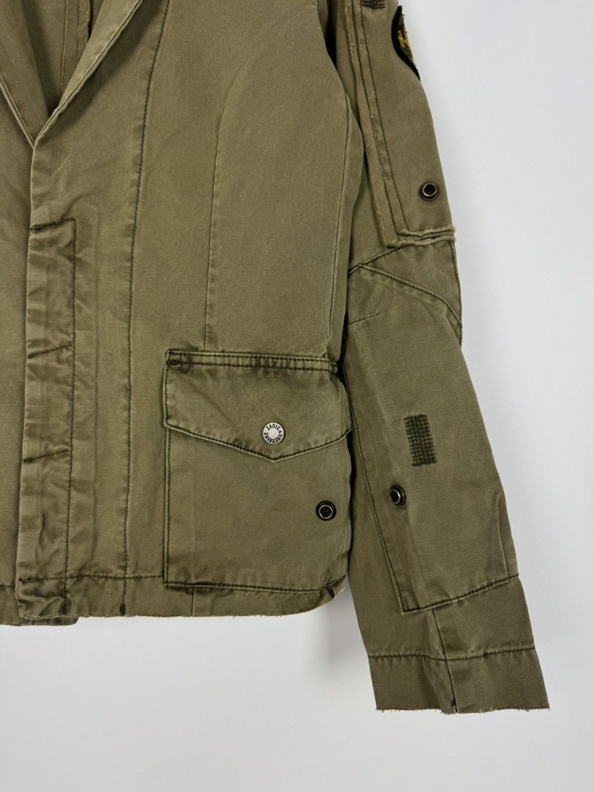 Zadig & Voltaire NWT Zadig&Voltaire Virginia Grunge Perm Khaki Jacket Size XS / US 0-2 / IT 36-38 - 8 Thumbnail