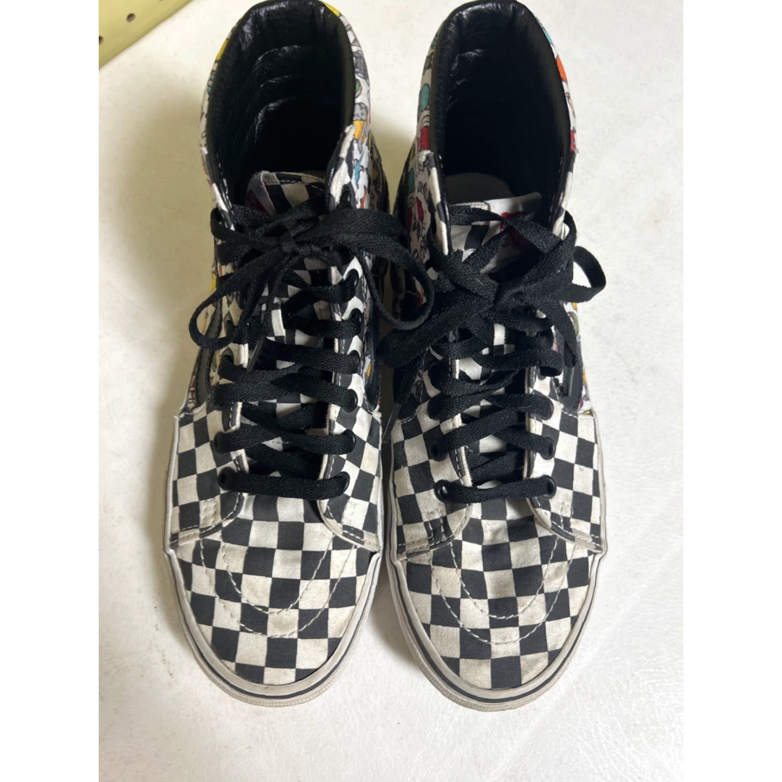 Vans Vans High Top Sneaker Cat Macaroon Checker Multicolor Skate Unisex Adults 7.5 9 USA M-7.5 W-9 Size US M / EU 48-50 / 2 - 5 Thumbnail
