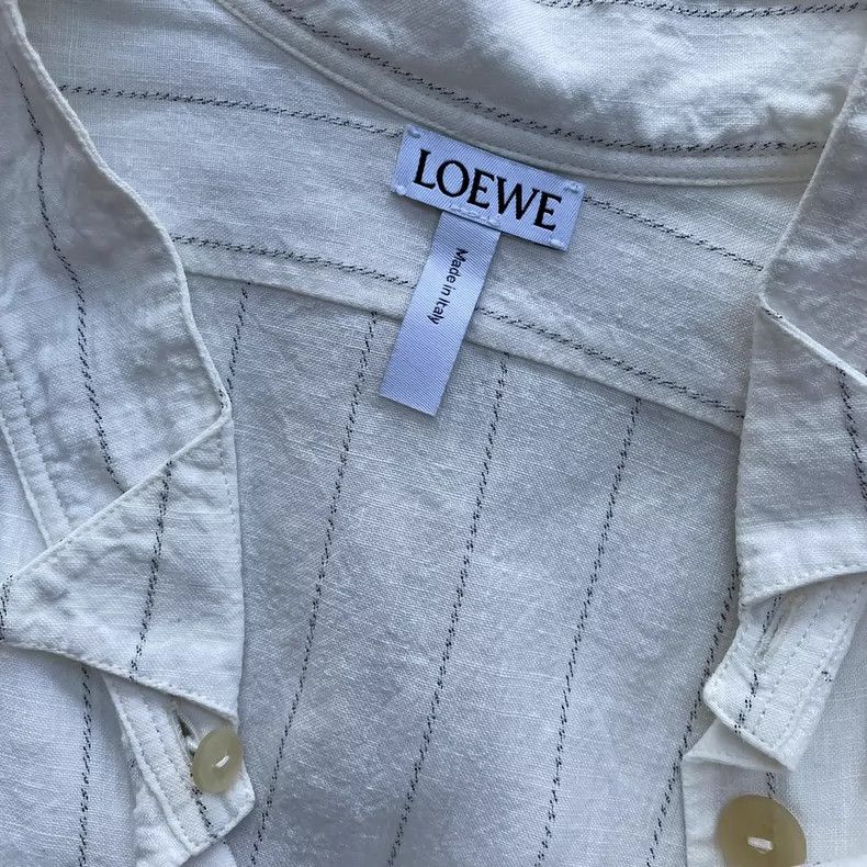 Loewe LOEWE Shirt, asymmetrical design, linen material, Size S / US 4 / IT 40 - 3 Thumbnail
