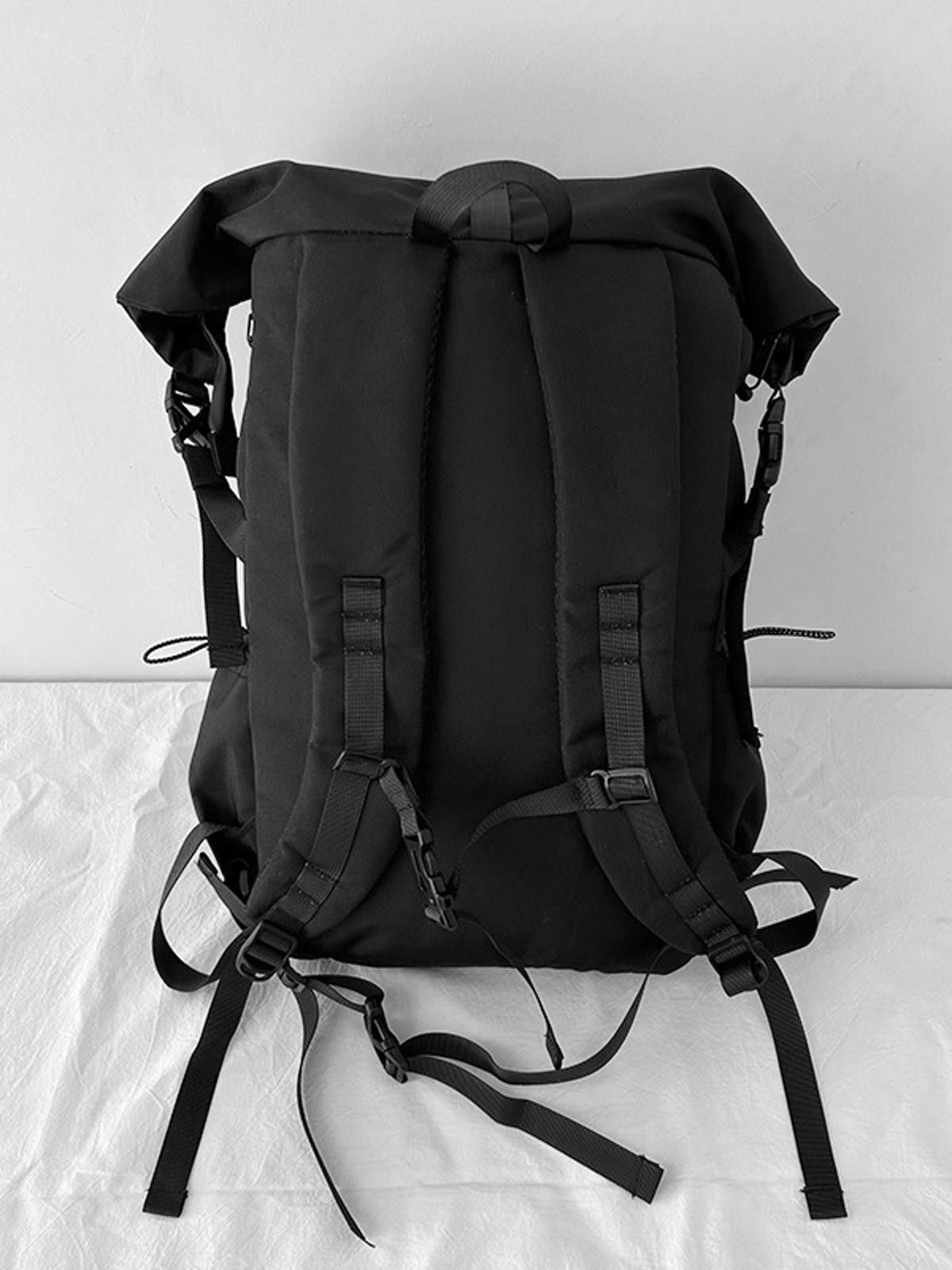 Other Sleek Black Roll-Top Backpack Size ONE SIZE - 3 Thumbnail