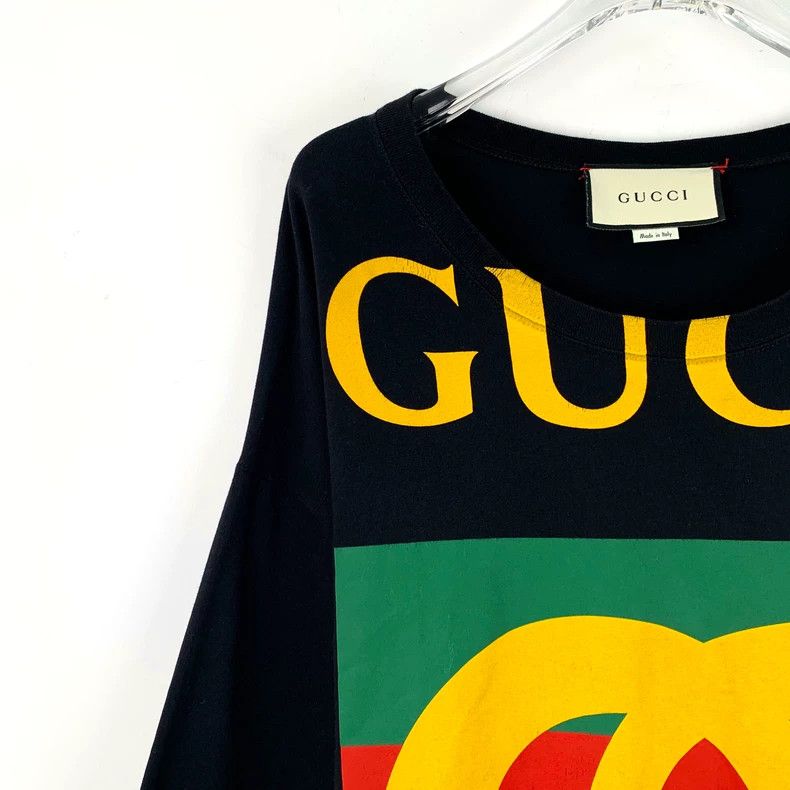 Gucci Gucci Black logo letter print cotton round-neck short-slee Size US XS / EU 42 / 0 - 3 Thumbnail